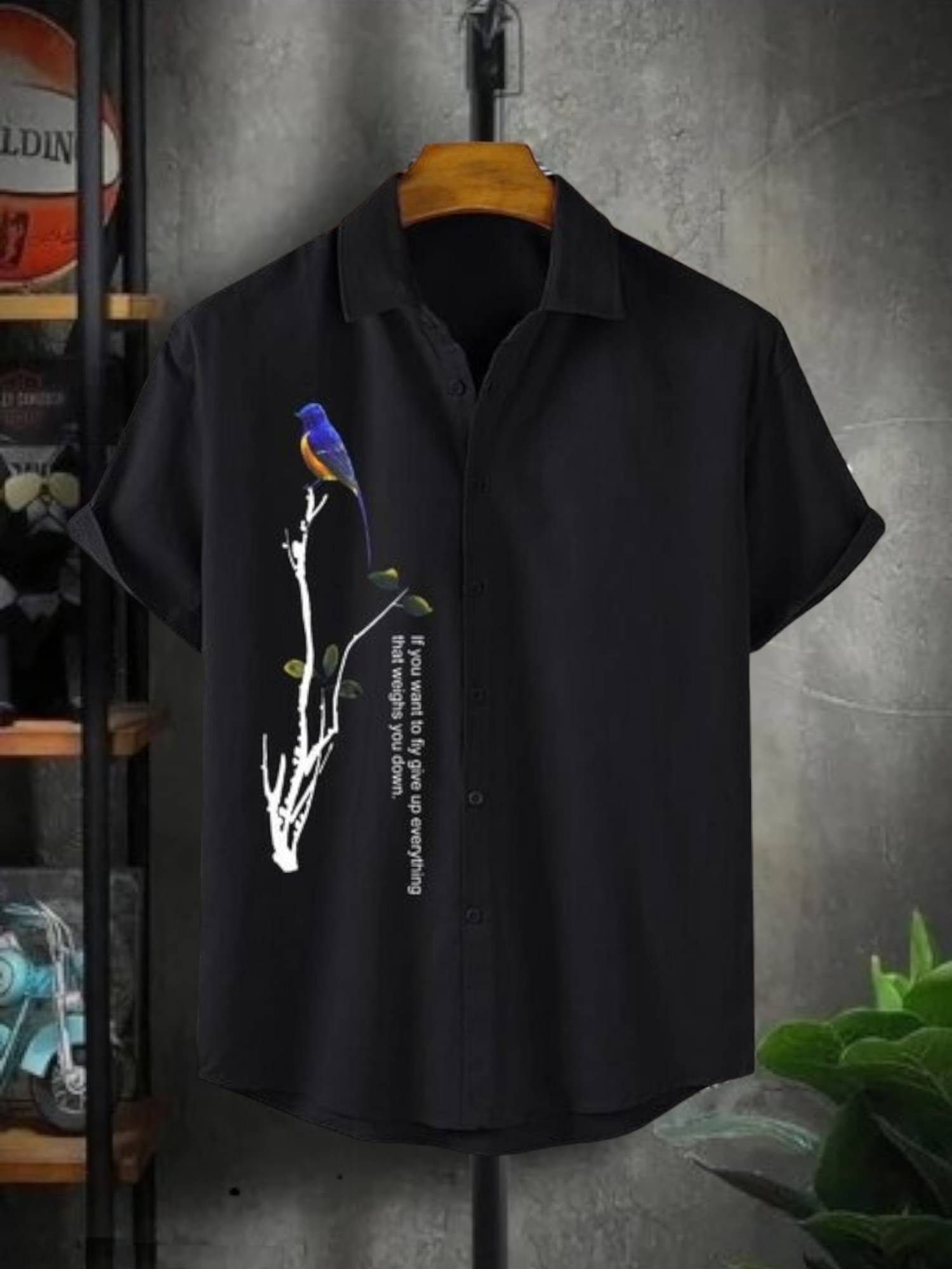     			Zonanza Polyester Regular Fit Self Design Half Sleeves Men's Casual Shirt - Black ( Pack of 1 )
