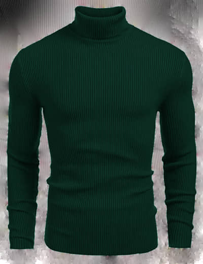 freaks Woollen High Neck Men's Sweatshirt - Green ( Pack of 1 )