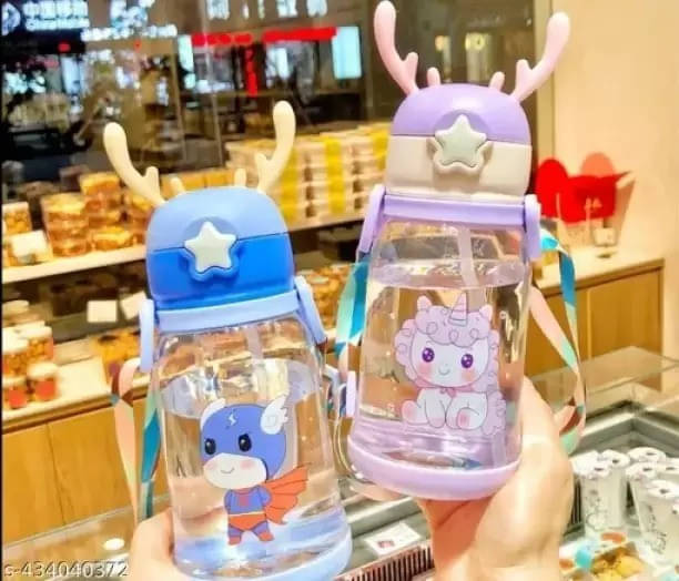 Deer Horn _Kids School Sipper Water Bottle with Strap for girls and boys Deer Horn _Kids School Sipper Water Bottle with Strap for girls and boys