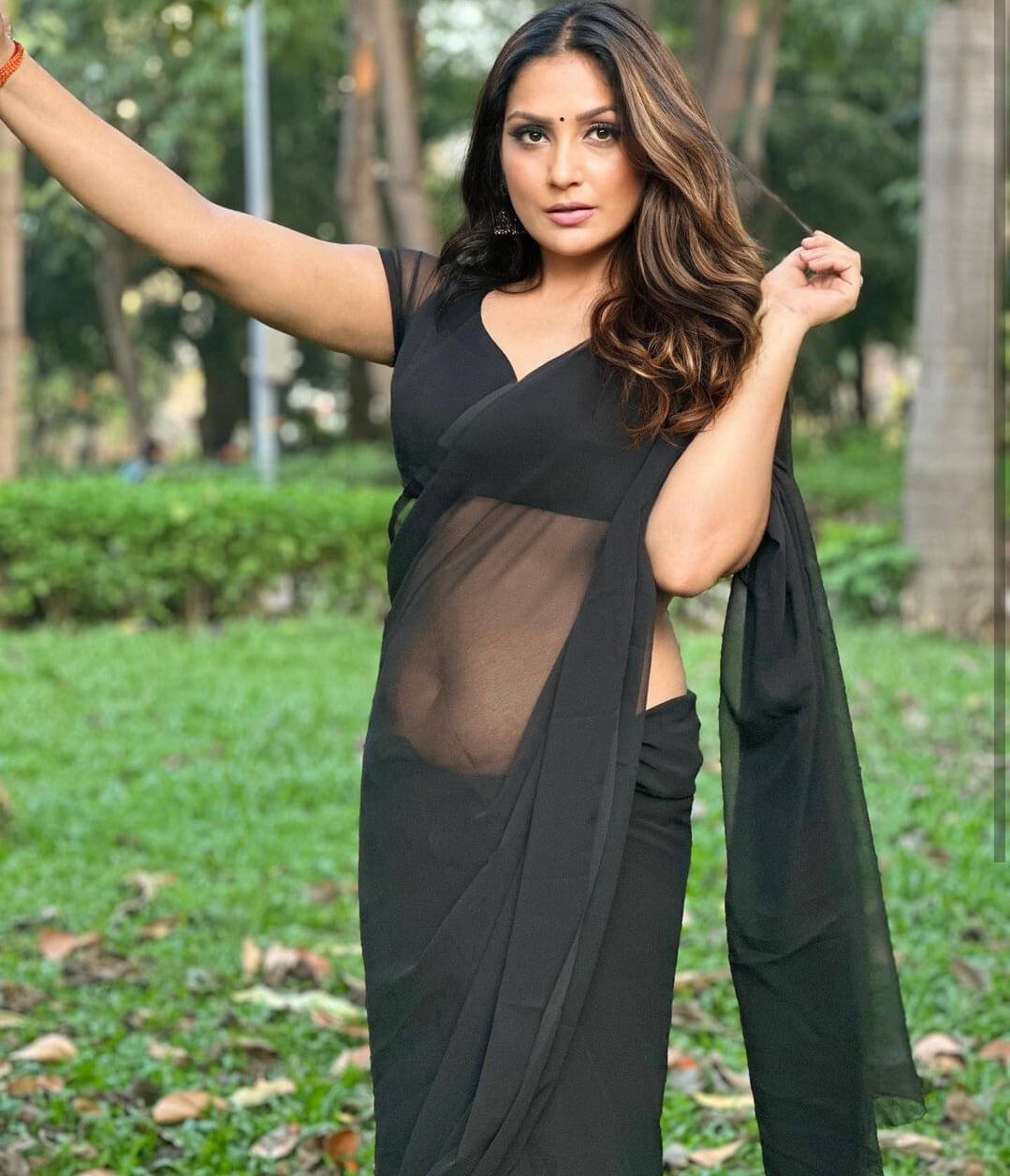     			ANAND SAREES Georgette Dyed Saree With Unstitched Blouse Piece ( Black )