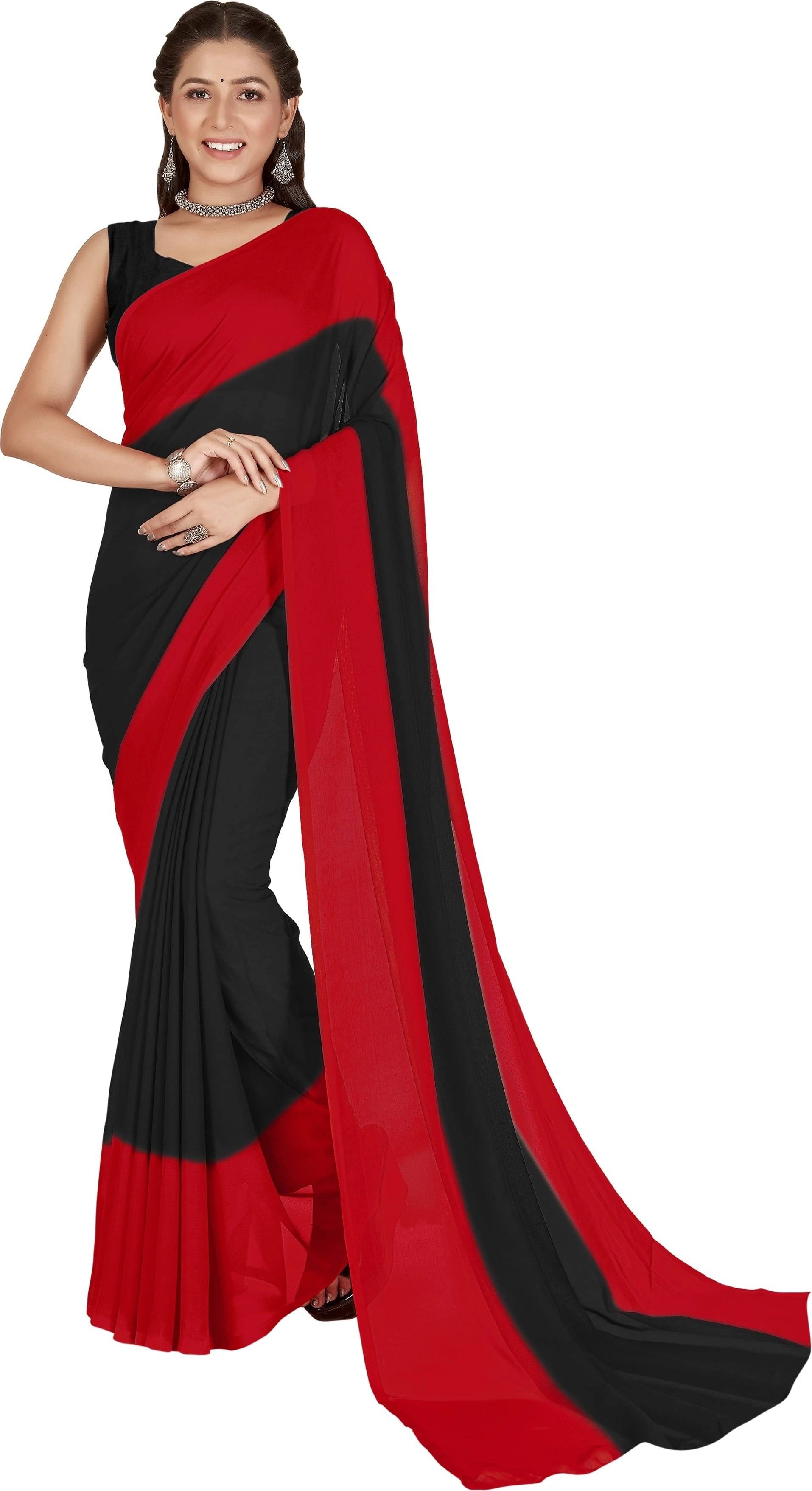     			ANAND SAREES Georgette Dyed Saree With Unstitched Blouse Piece ( Multicolor )