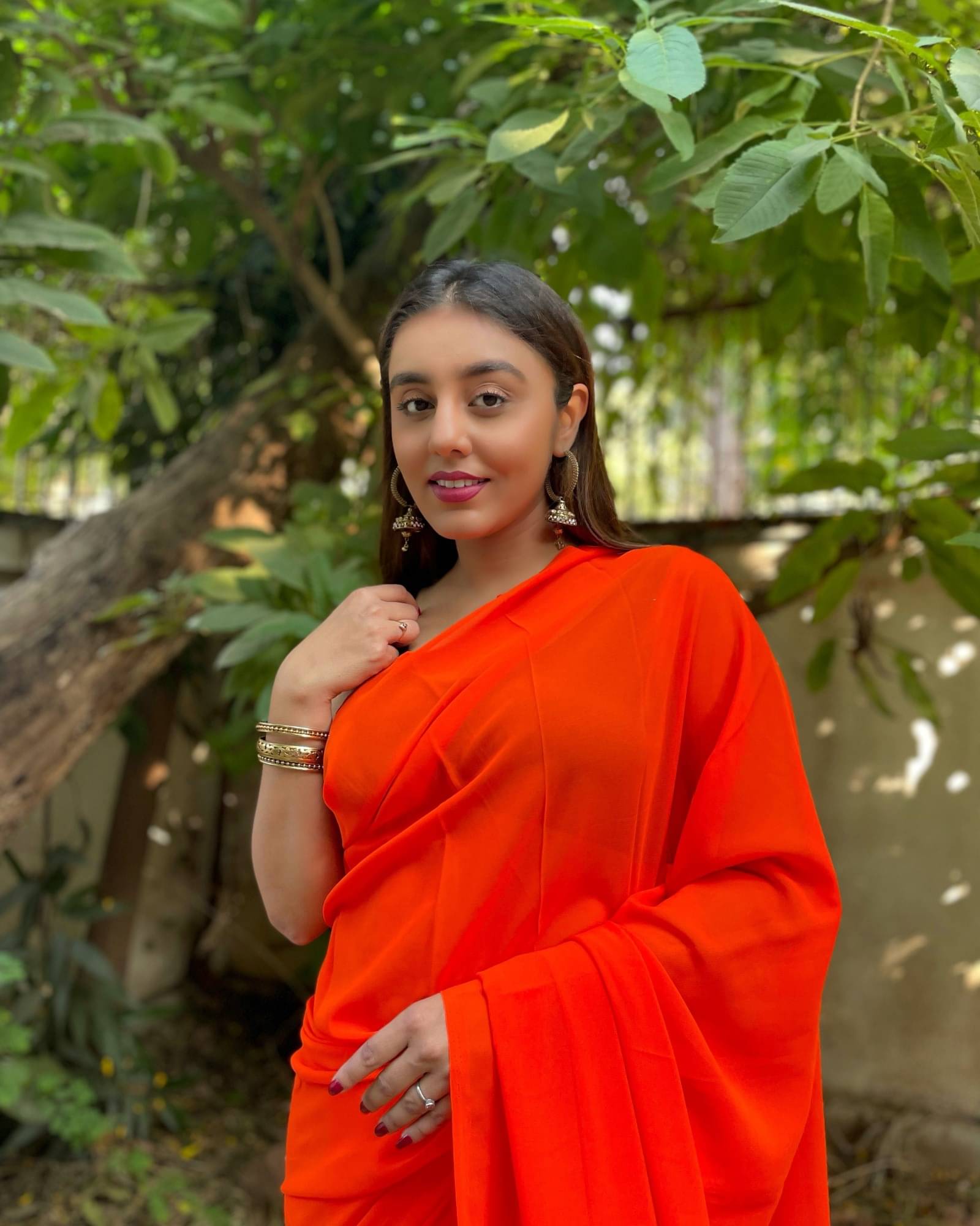 ANAND SAREES Georgette Dyed Saree With Unstitched Blouse Piece ( Orange ) ANAND SAREES Georgette Dyed Saree With Unstitched Blouse Piece ( Orange )