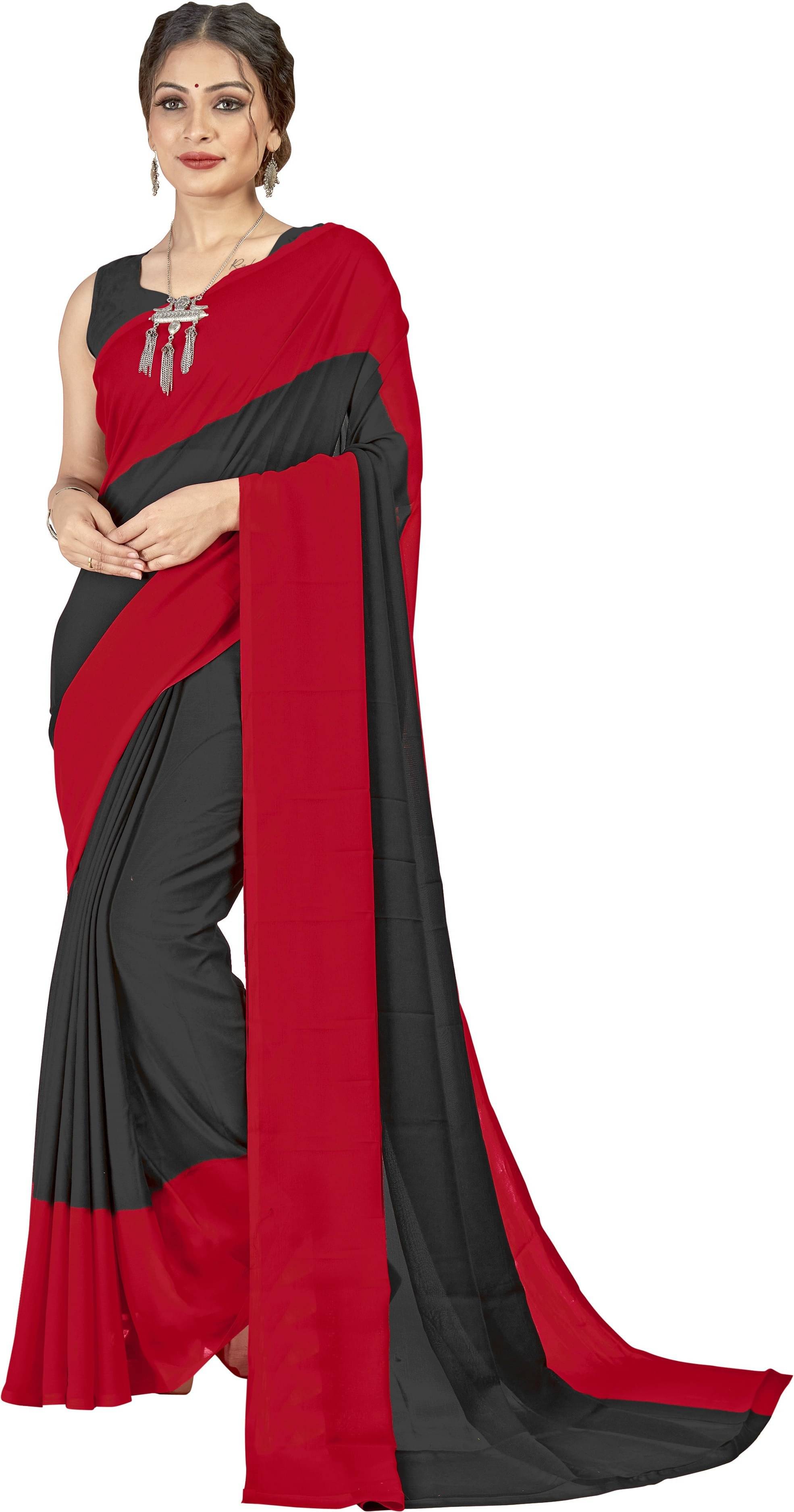 ANAND SAREES Georgette Dyed Saree With Unstitched Blouse Piece ( Multicolor ) ANAND SAREES Georgette Dyed Saree With Unstitched Blouse Piece ( Multicolor )