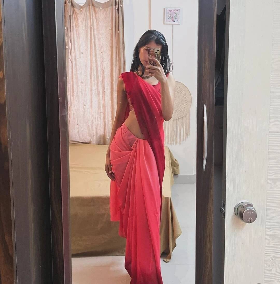 ANAND SAREES Georgette Dyed Saree With Unstitched Blouse Piece ( Red ) ANAND SAREES Georgette Dyed Saree With Unstitched Blouse Piece ( Red )