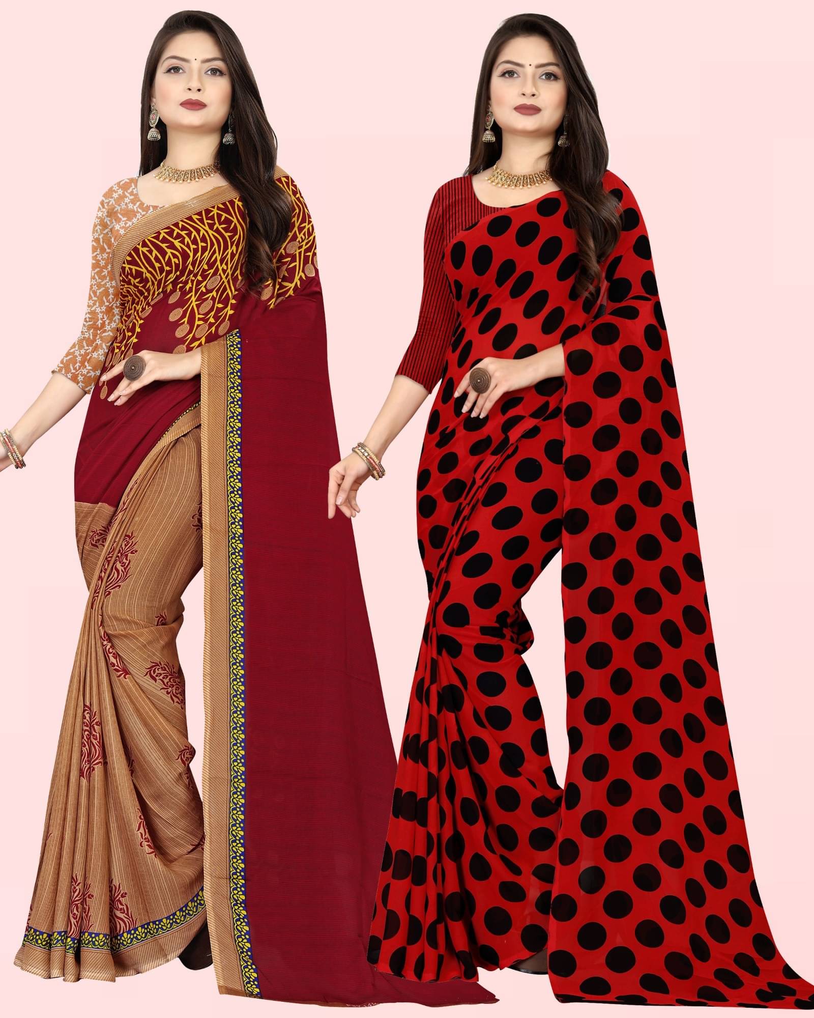 ANAND SAREES Georgette Printed Saree With Unstitched Blouse Piece ( Multicolor ) ANAND SAREES Georgette Printed Saree With Unstitched Blouse Piece ( Multicolor )