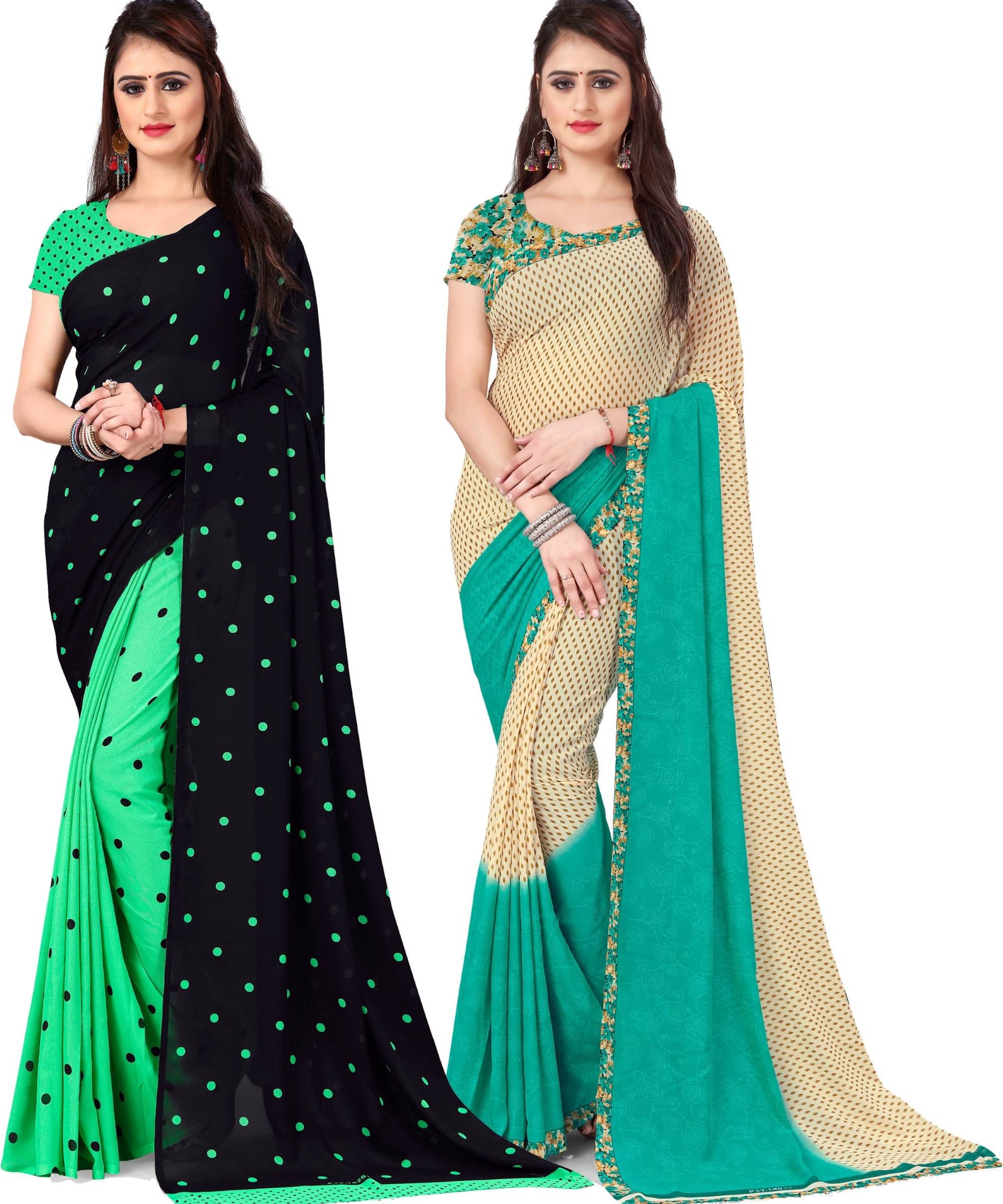 ANAND SAREES Georgette Printed Saree With Unstitched Blouse Piece ( Multicolor ) ANAND SAREES Georgette Printed Saree With Unstitched Blouse Piece ( Multicolor )
