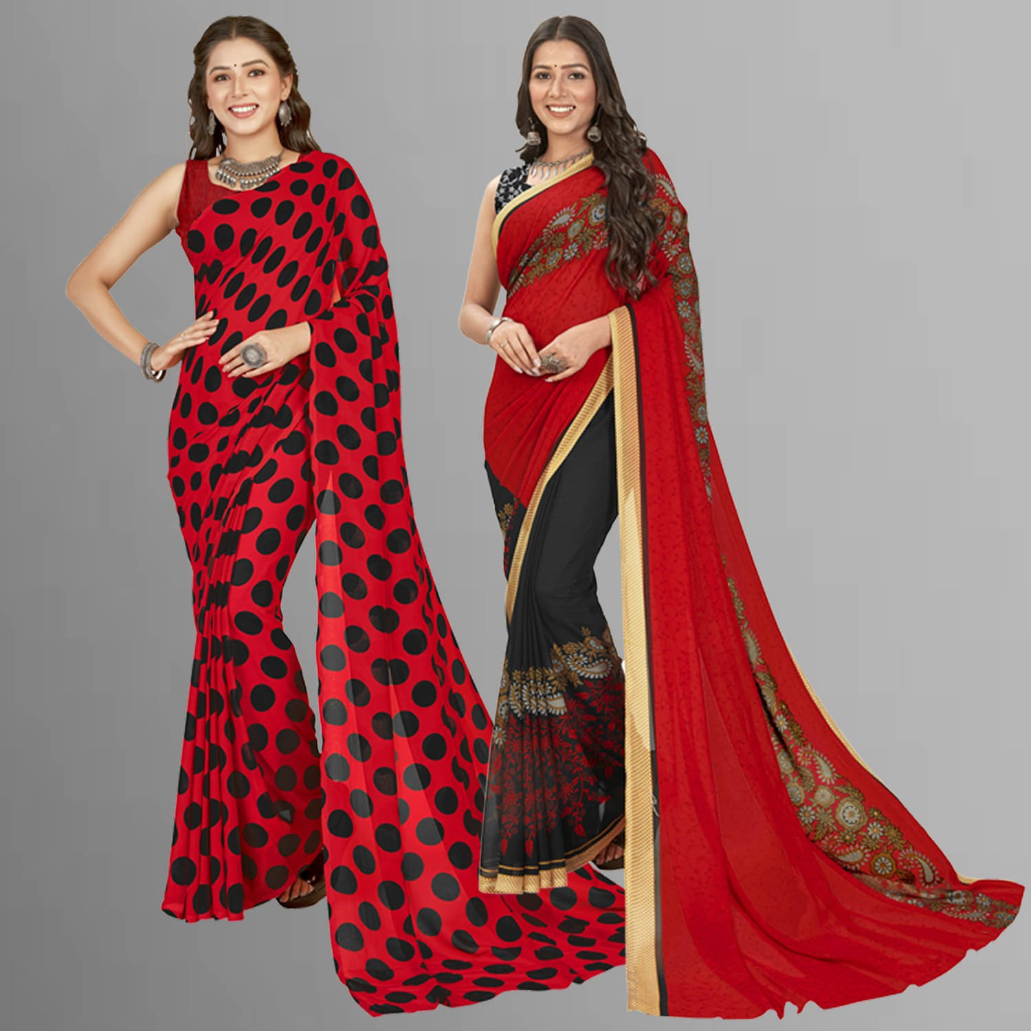 ANAND SAREES Georgette Printed Saree With Unstitched Blouse Piece ( Multicolor ) ANAND SAREES Georgette Printed Saree With Unstitched Blouse Piece ( Multicolor )