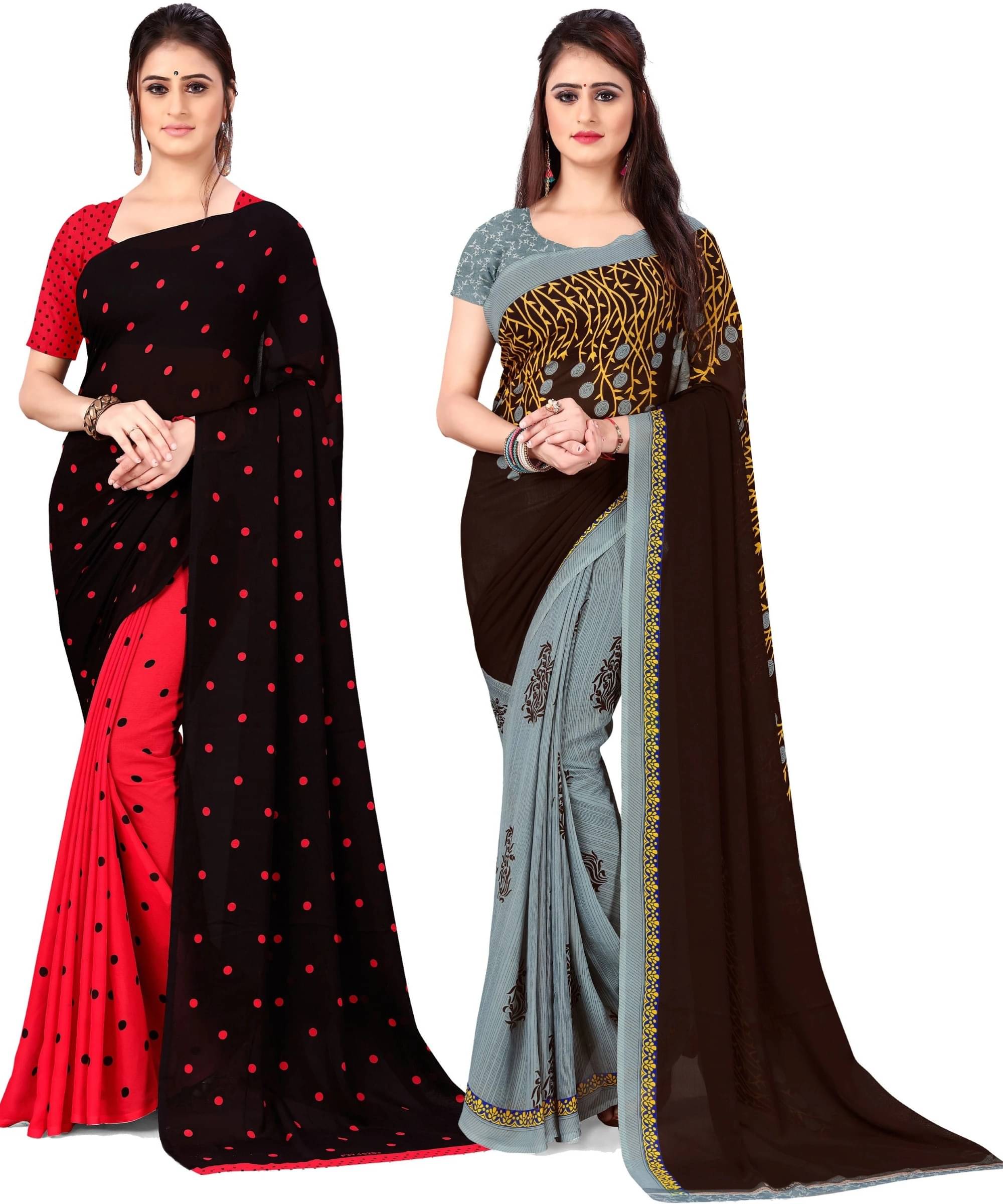     			ANAND SAREES Georgette Printed Saree With Unstitched Blouse Piece ( Multicolor )