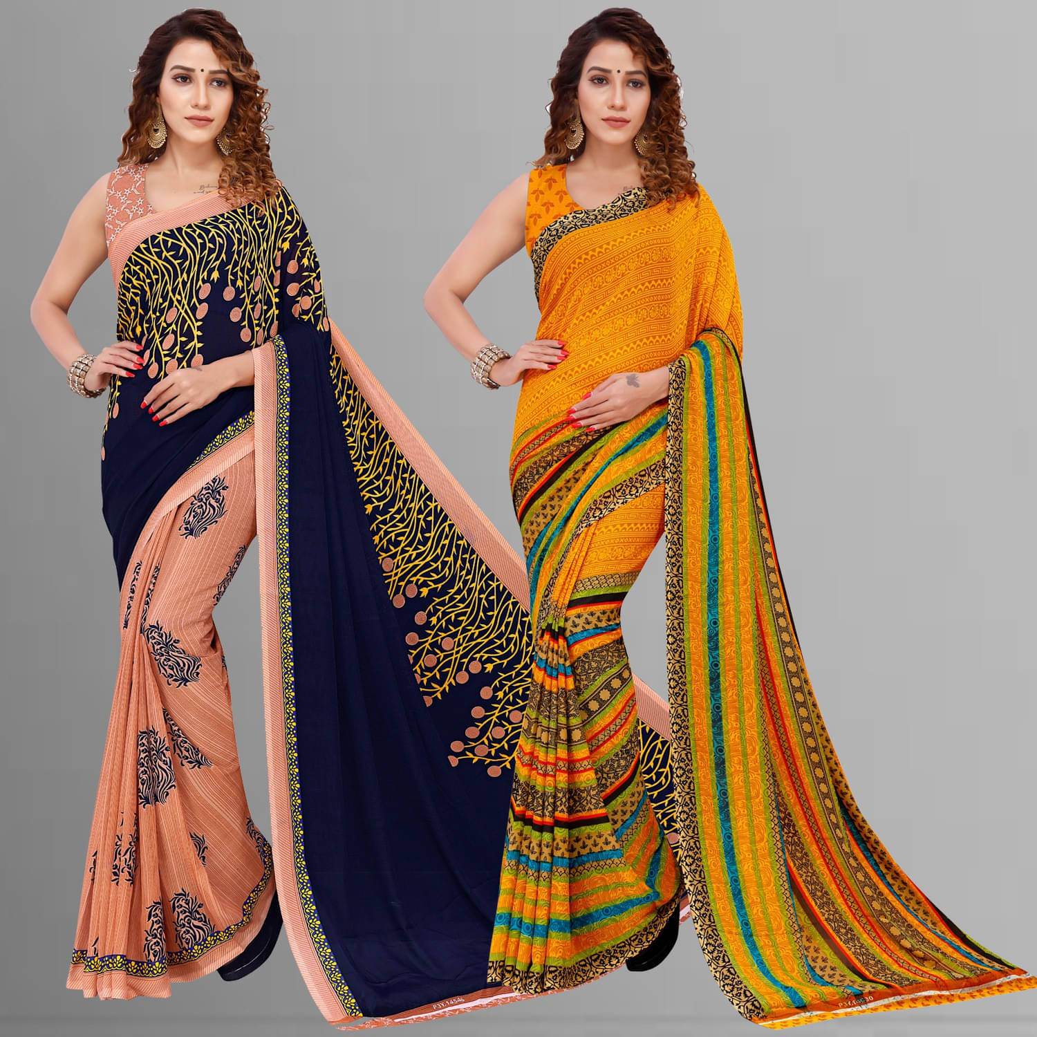 ANAND SAREES Georgette Printed Saree With Unstitched Blouse Piece ( Multicolor ) ANAND SAREES Georgette Printed Saree With Unstitched Blouse Piece ( Multicolor )