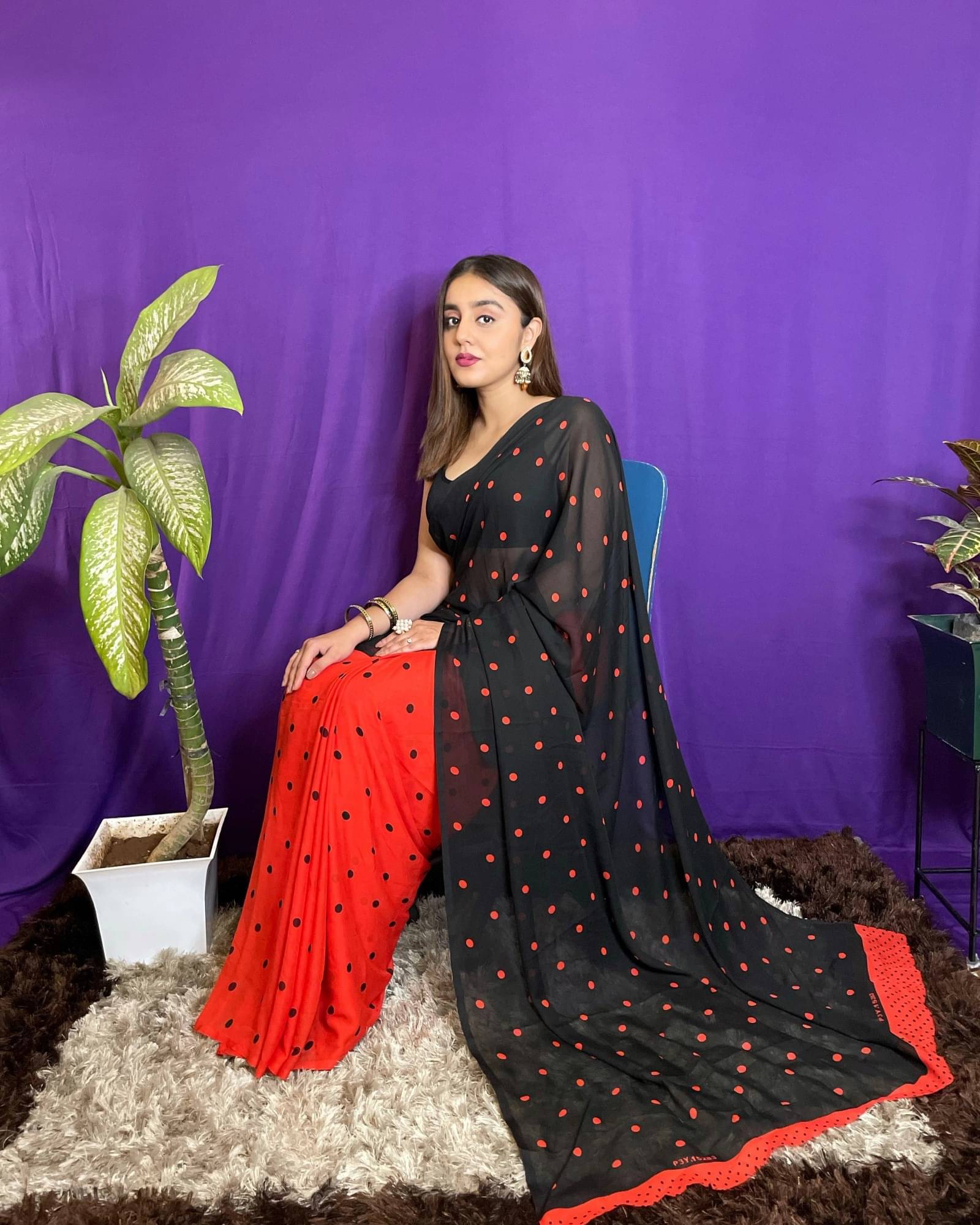     			ANAND SAREES Georgette Printed Saree With Unstitched Blouse Piece ( Multicolor )