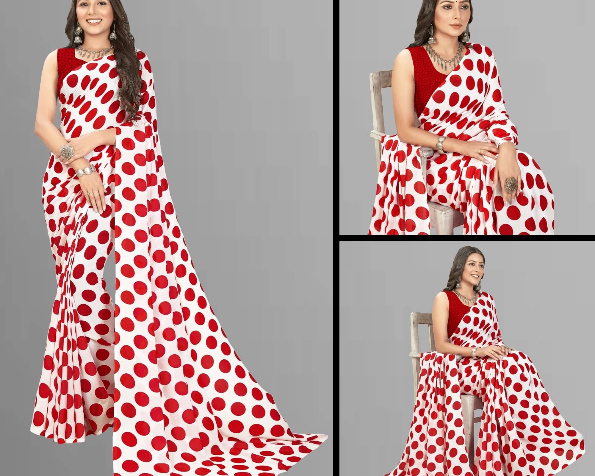     			ANAND SAREES Georgette Printed Saree With Unstitched Blouse Piece ( Multicolor )