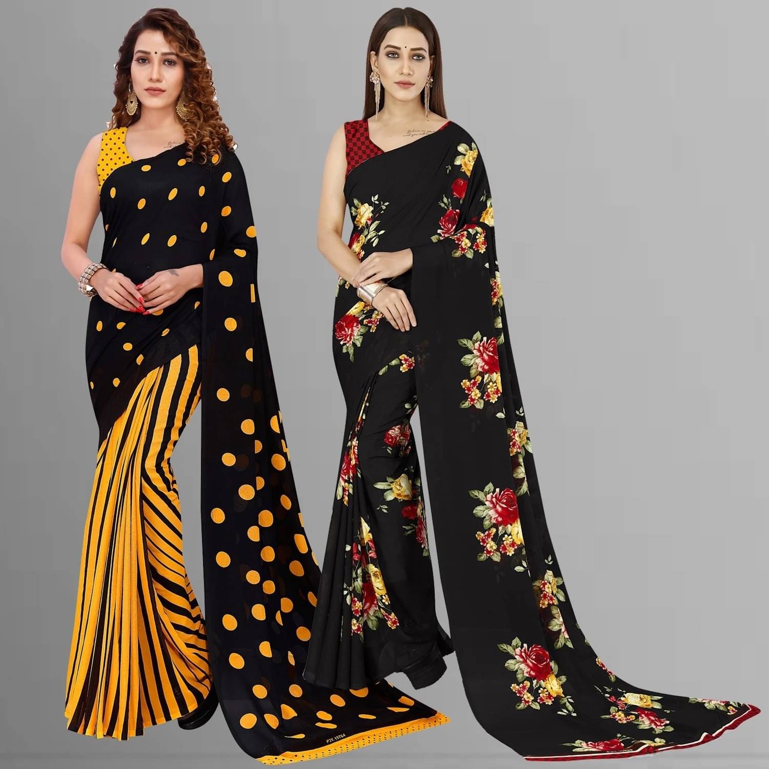     			ANAND SAREES Georgette Printed Saree With Unstitched Blouse Piece ( Multicolor )