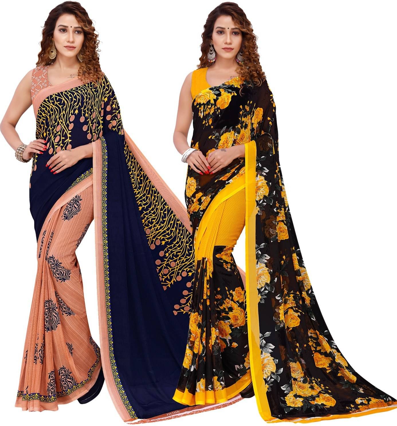 ANAND SAREES Georgette Printed Saree With Unstitched Blouse Piece ( Multicolor ) ANAND SAREES Georgette Printed Saree With Unstitched Blouse Piece ( Multicolor )