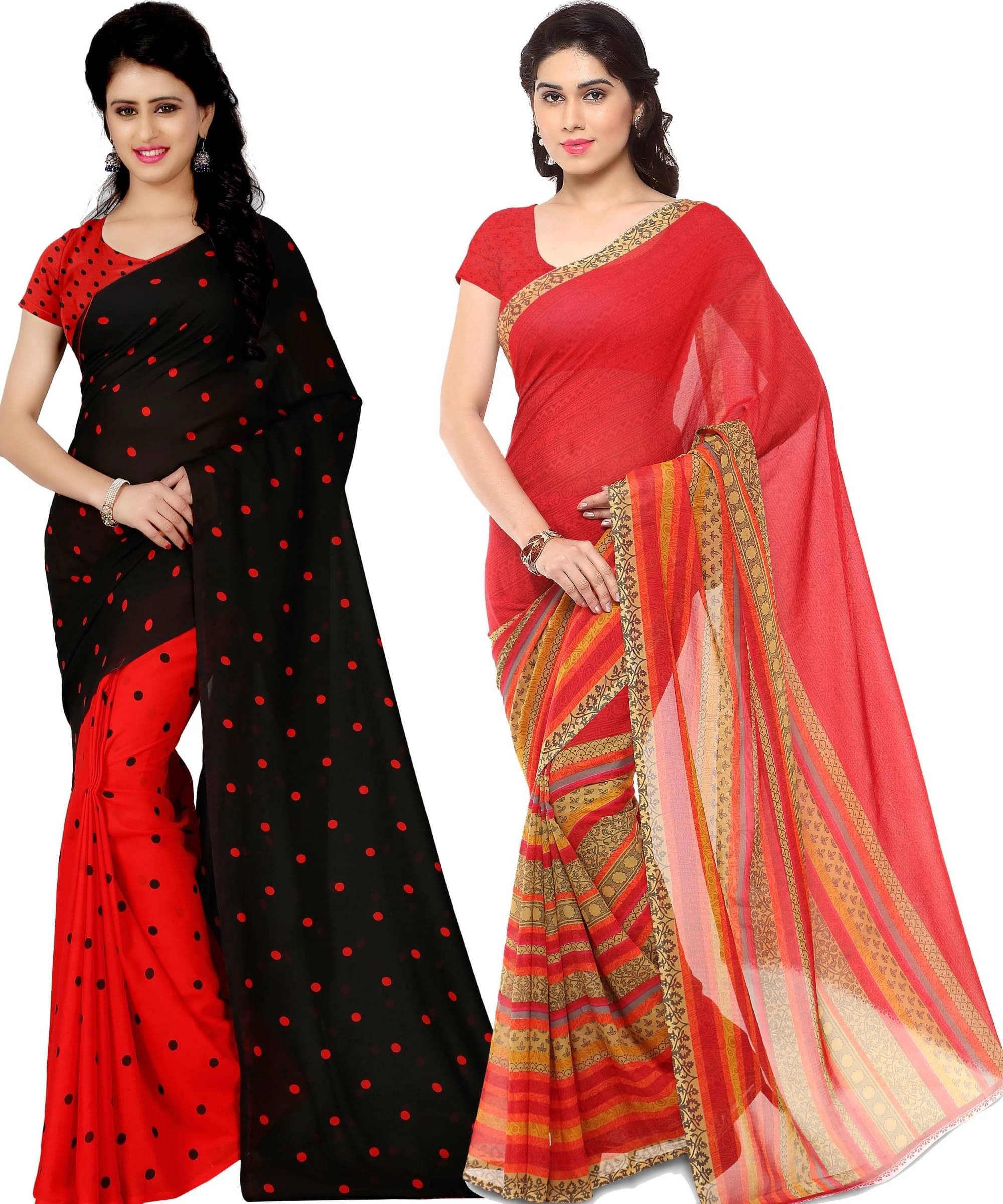     			ANAND SAREES Georgette Printed Saree With Unstitched Blouse Piece ( Multicolor )