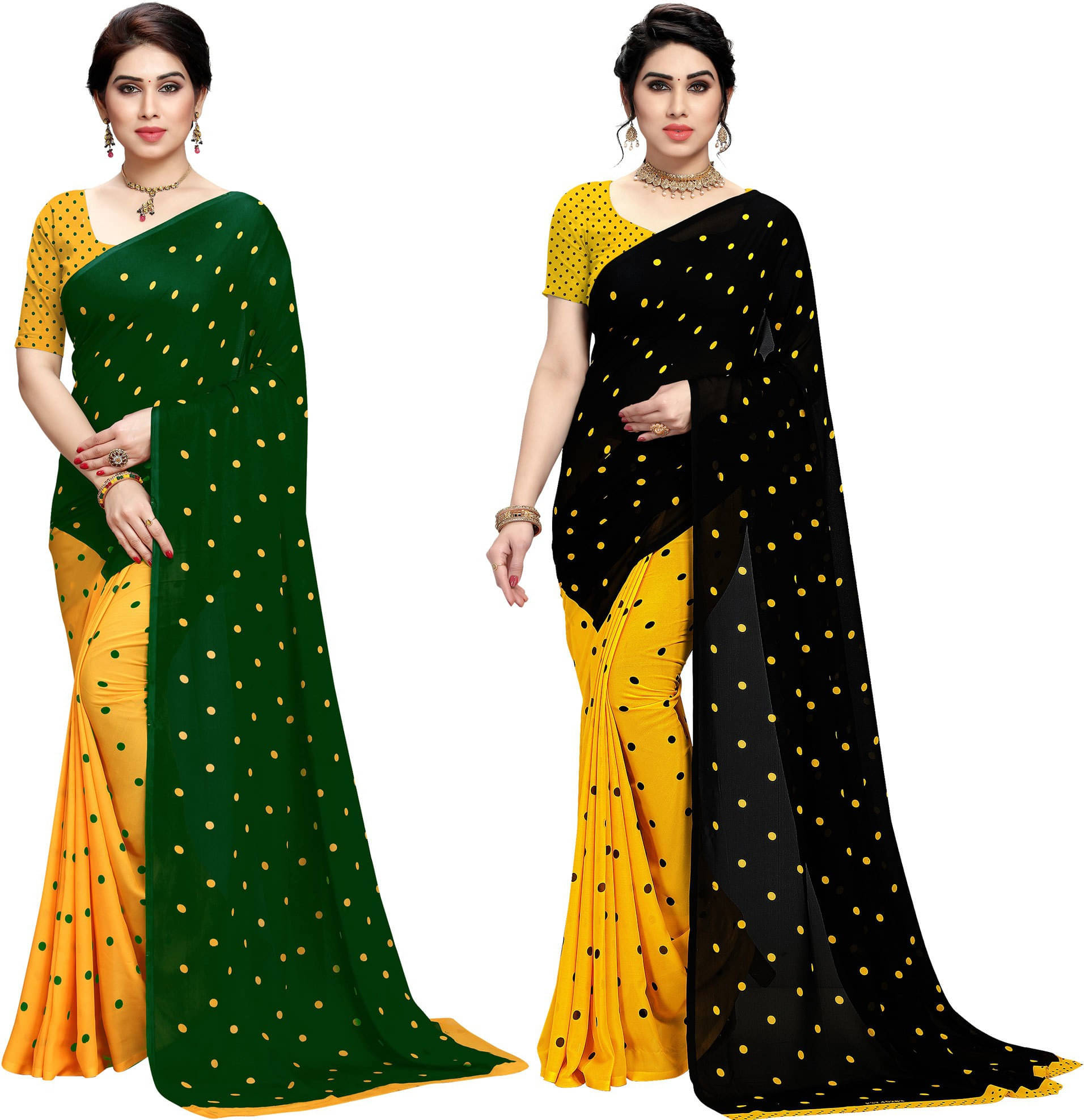     			ANAND SAREES Georgette Printed Saree With Unstitched Blouse Piece ( Multicolor )