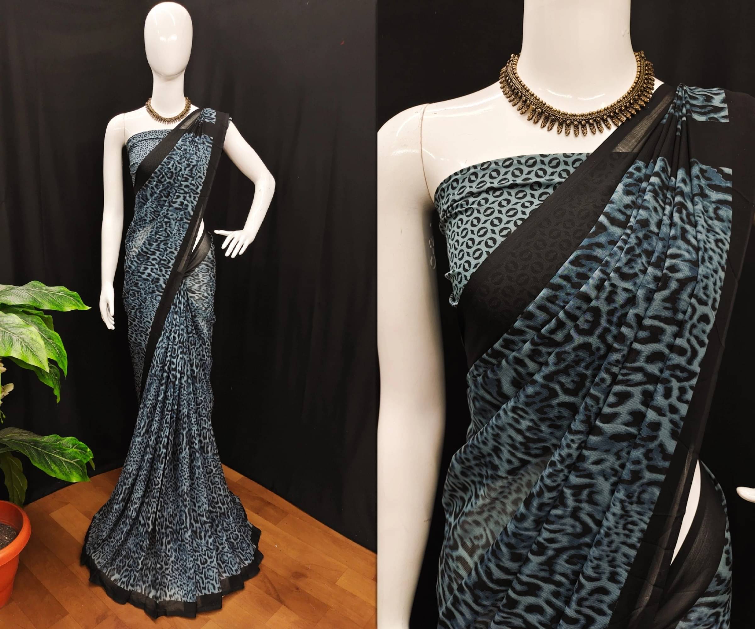 ANAND SAREES Georgette Printed Saree With Unstitched Blouse Piece ( Multicolor )     			ANAND SAREES Georgette Printed Saree With Unstitched Blouse Piece ( Multicolor )