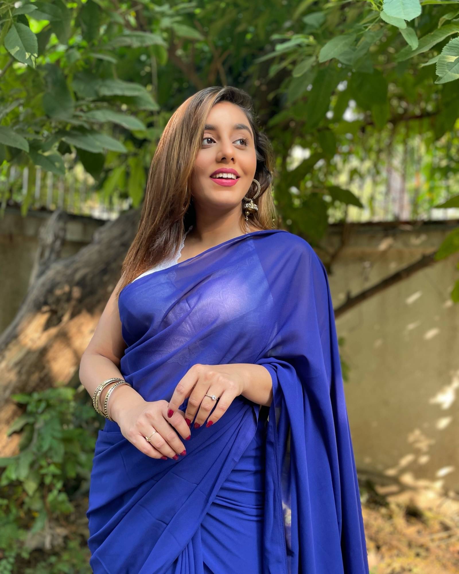     			ANAND SAREES Georgette Solid Saree With Unstitched Blouse Piece ( Blue )