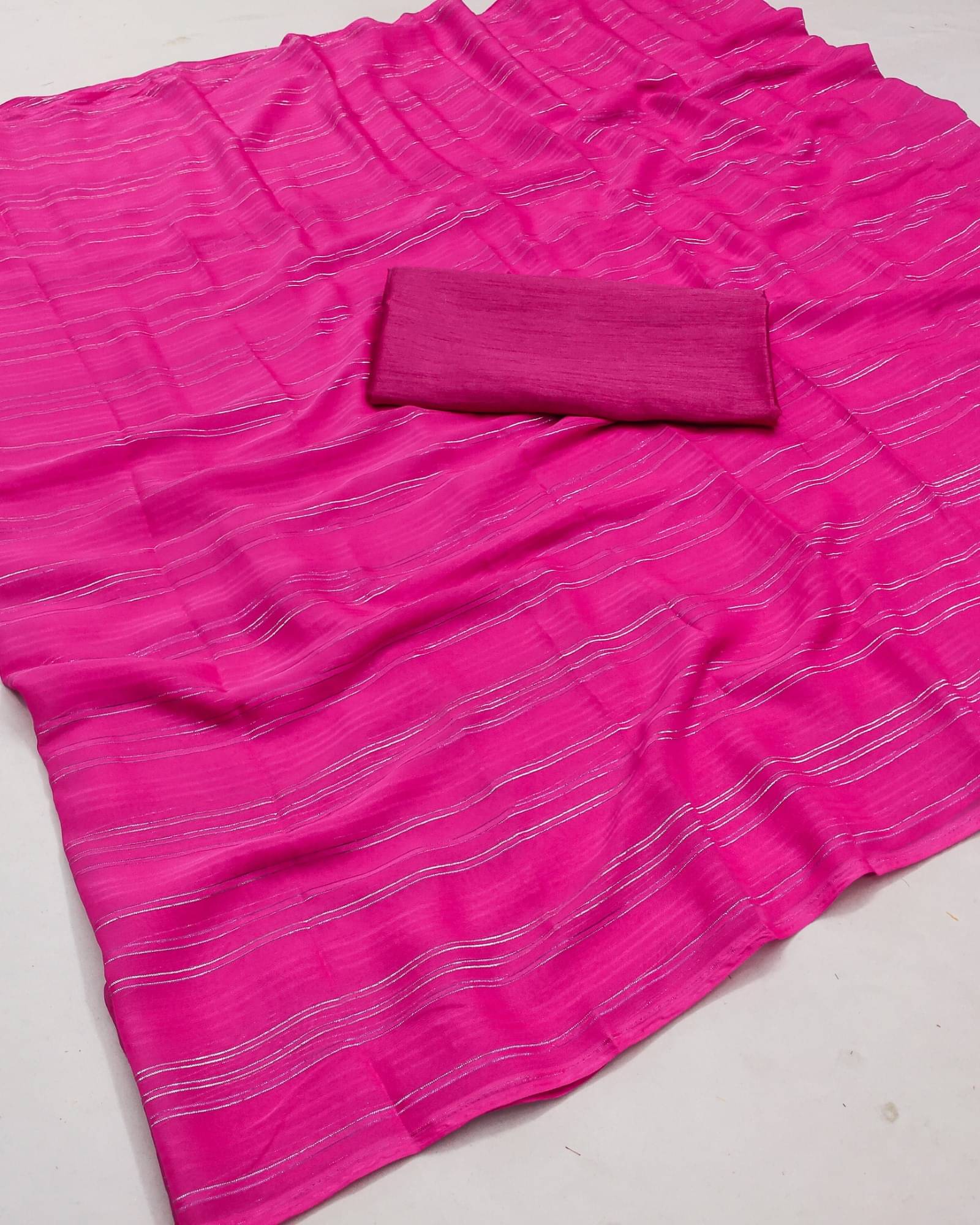     			ANAND SAREES Satin Embellished Saree With Unstitched Blouse Piece ( Pink )
