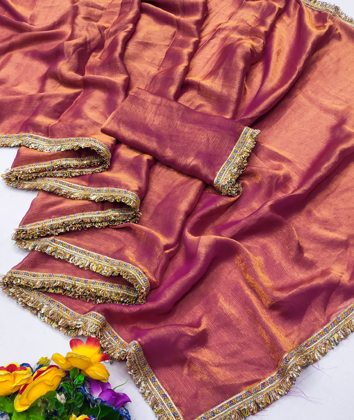 BYUPRI Chiffon Solid Leheriya Saree With Unstitched Blouse Piece ( Pink ) BYUPRI Chiffon Solid Leheriya Saree With Unstitched Blouse Piece ( Pink )