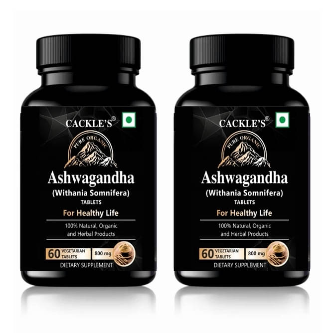 Cackle's 100% Natural Ashwagandha Tablet 60 no.s (Pack of 2) Cackle's 100% Natural Ashwagandha Tablet 60 no.s (Pack of 2)