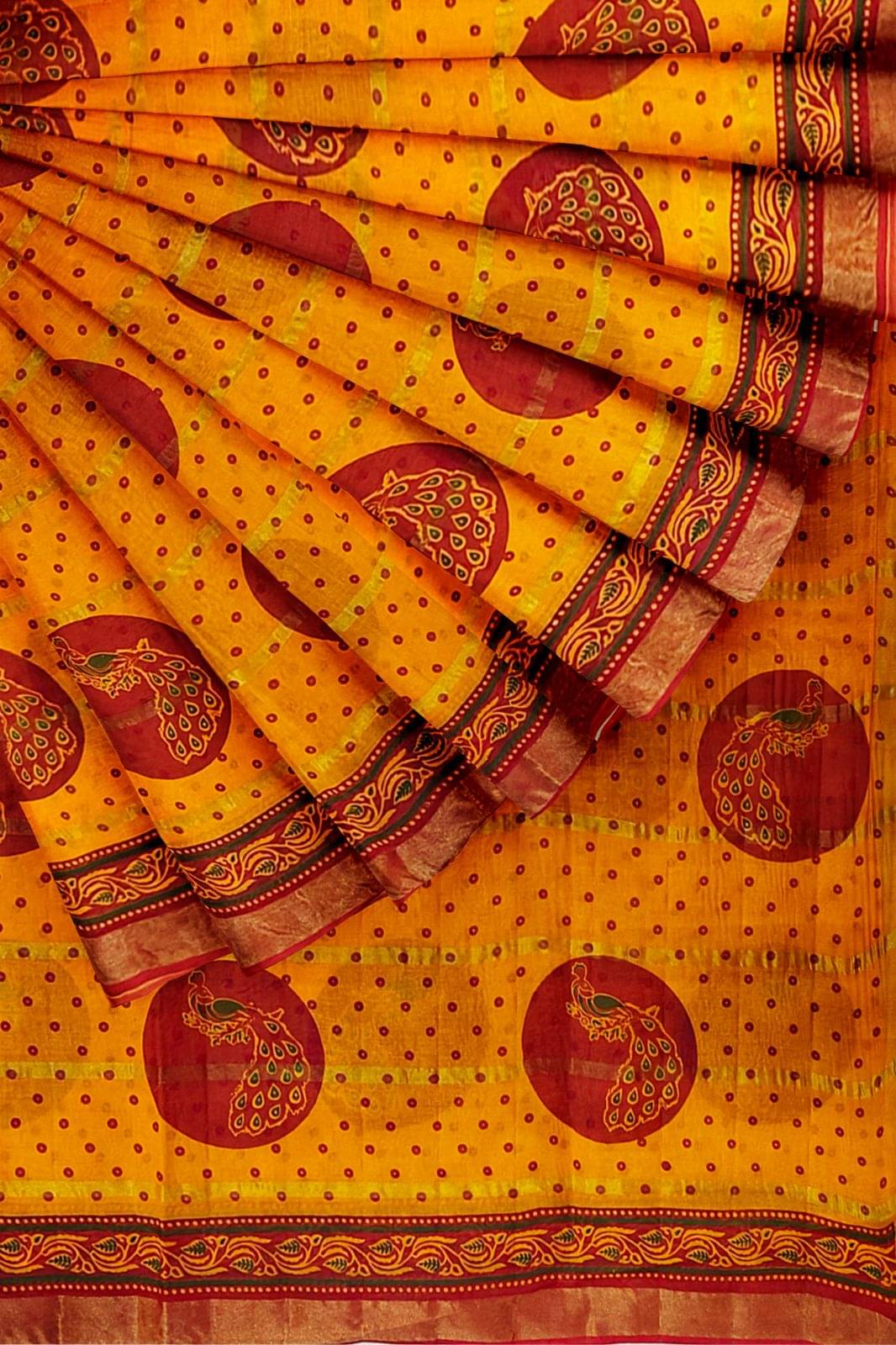 Dishita Cotton Checks Bandhani Sarees Without Blouse Piece ( Yellow ) Dishita Cotton Checks Bandhani Sarees Without Blouse Piece ( Yellow )