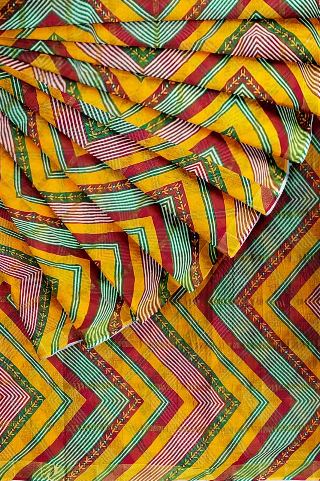 Dishita Cotton Checks Leheriya Saree Without Blouse Piece ( Multicolor ) Dishita Cotton Checks Leheriya Saree Without Blouse Piece ( Multicolor )