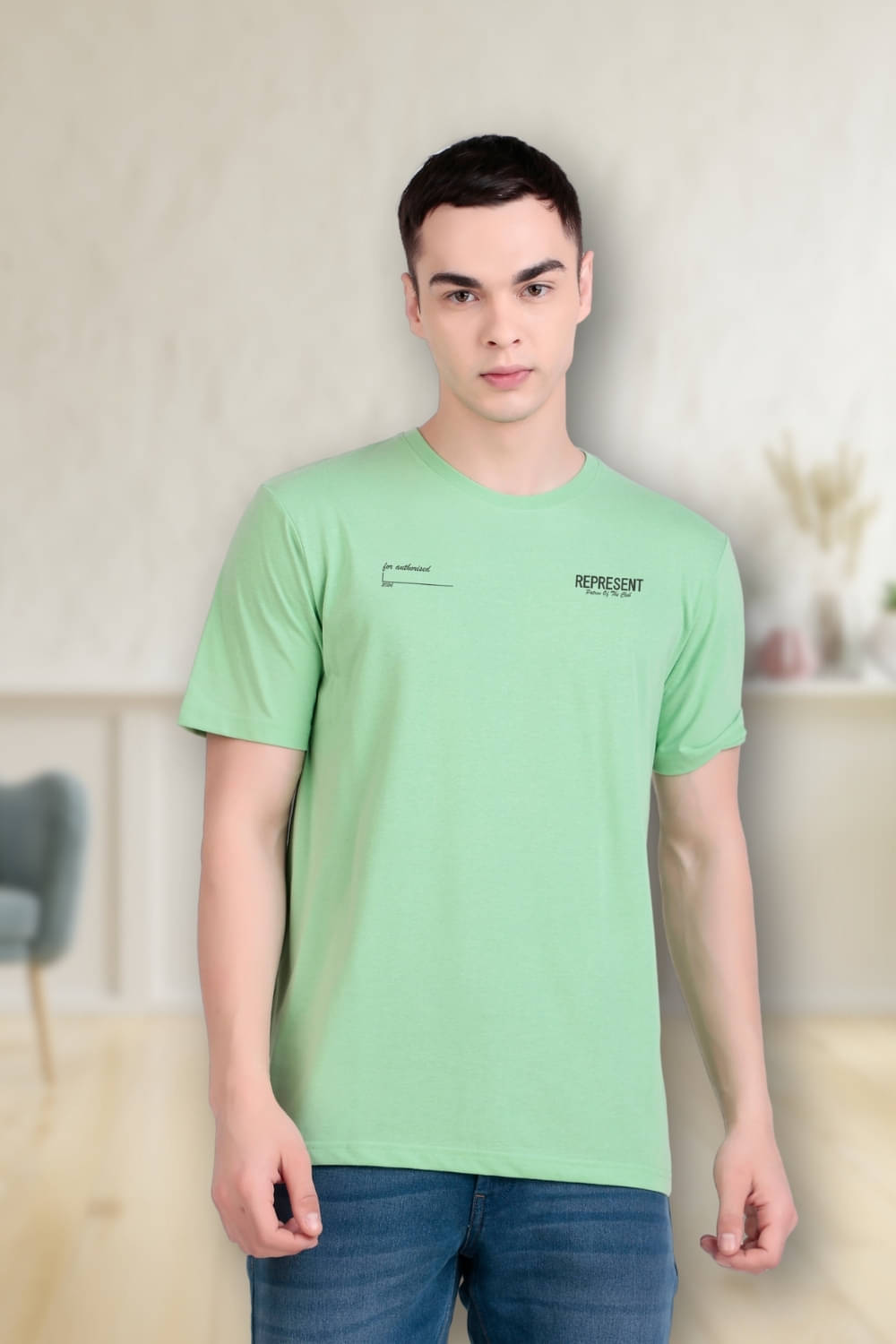 FLYIND VOGUE OUTFIT Men Polyester Regular Fit Self Design T-Shirt ( Mint Green ) FLYIND VOGUE OUTFIT Men Polyester Regular Fit Self Design T-Shirt ( Mint Green )