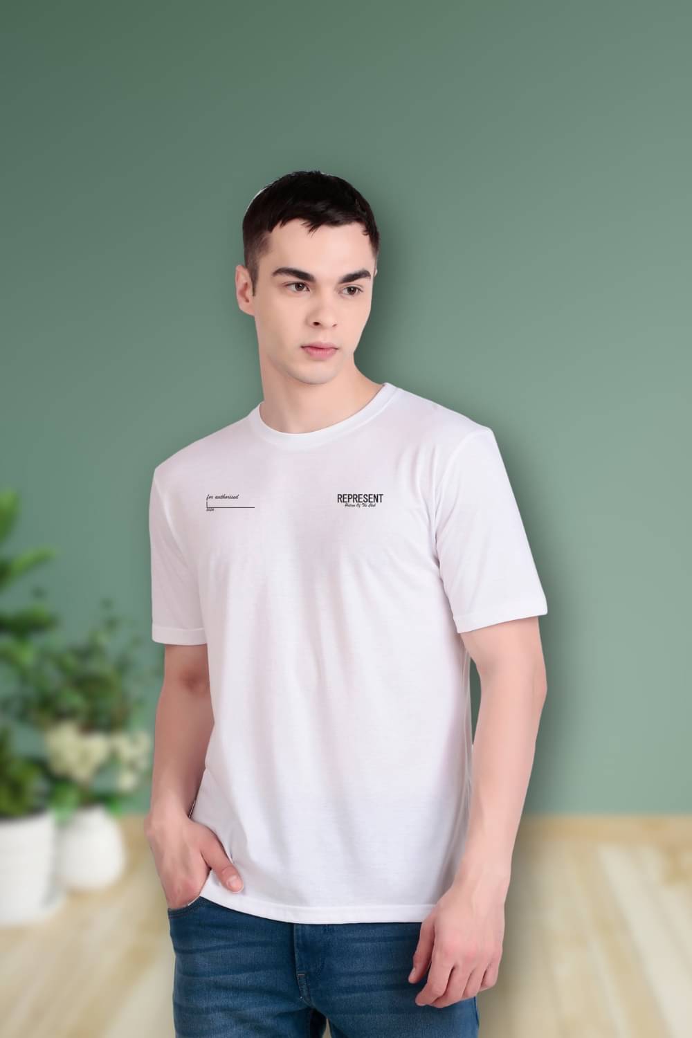 FLYIND VOGUE OUTFIT Men Polyester Regular Fit Self Design T-Shirt ( White ) FLYIND VOGUE OUTFIT Men Polyester Regular Fit Self Design T-Shirt ( White )
