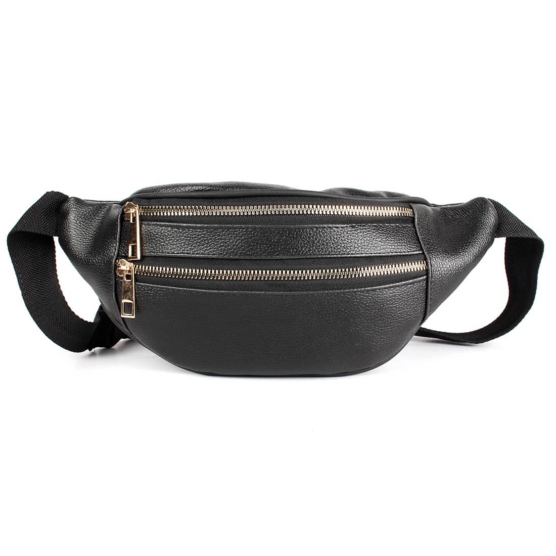     			Parth Waist bag For Unisex P.U. Black Waist Pouch