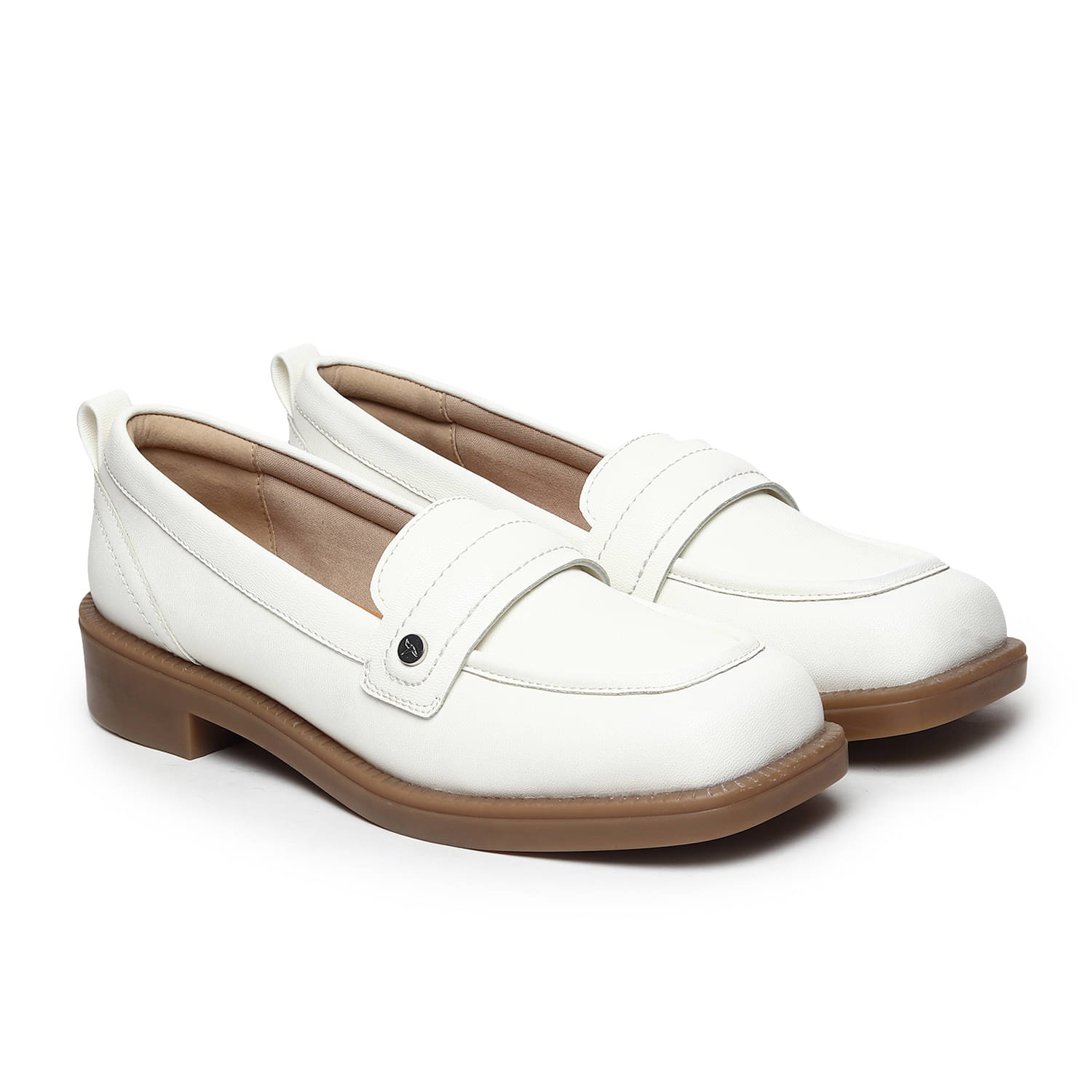     			Yoho White Women's Loafers