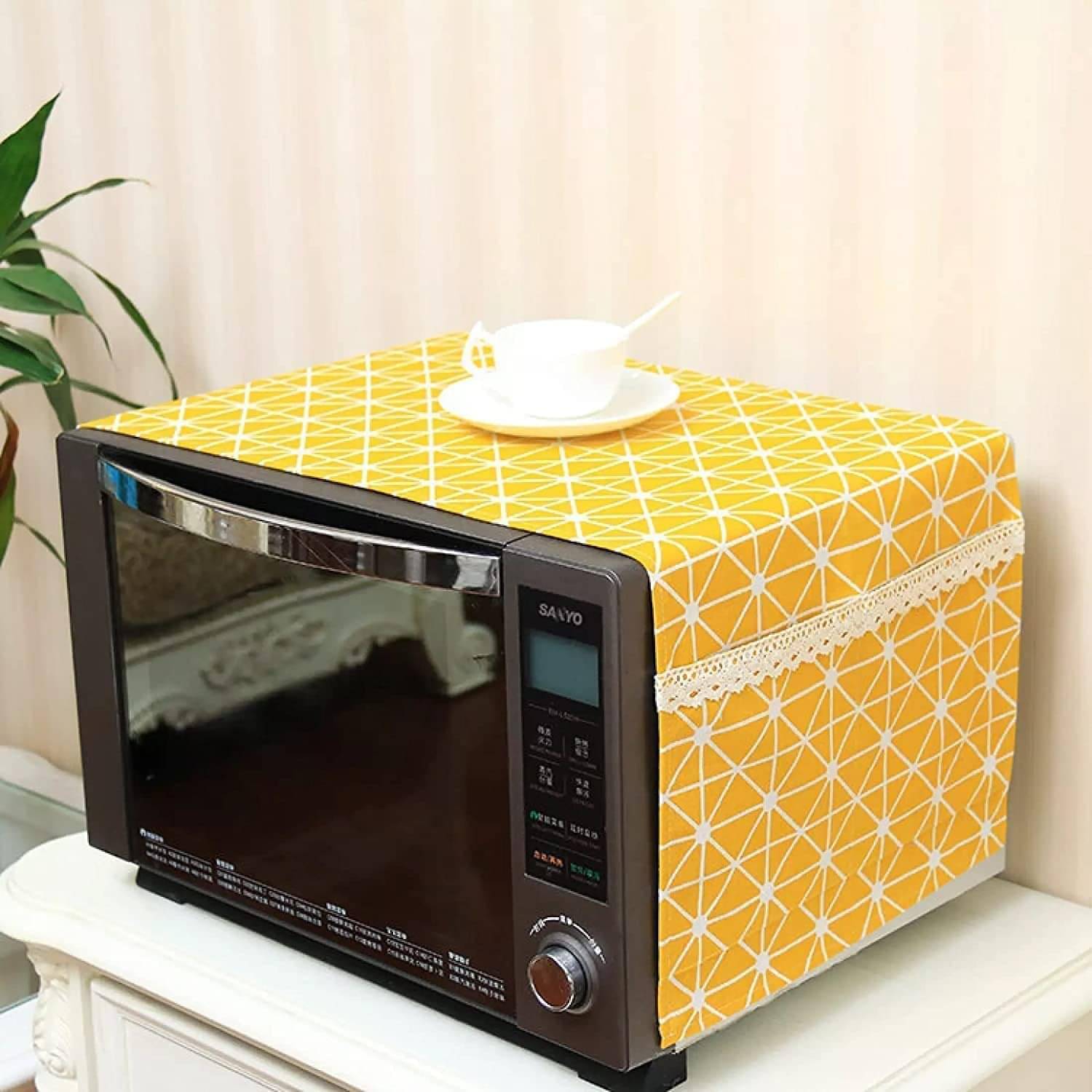     			CASSOWARY Single Cotton Yellow Microwave Oven Cover - 29L & above