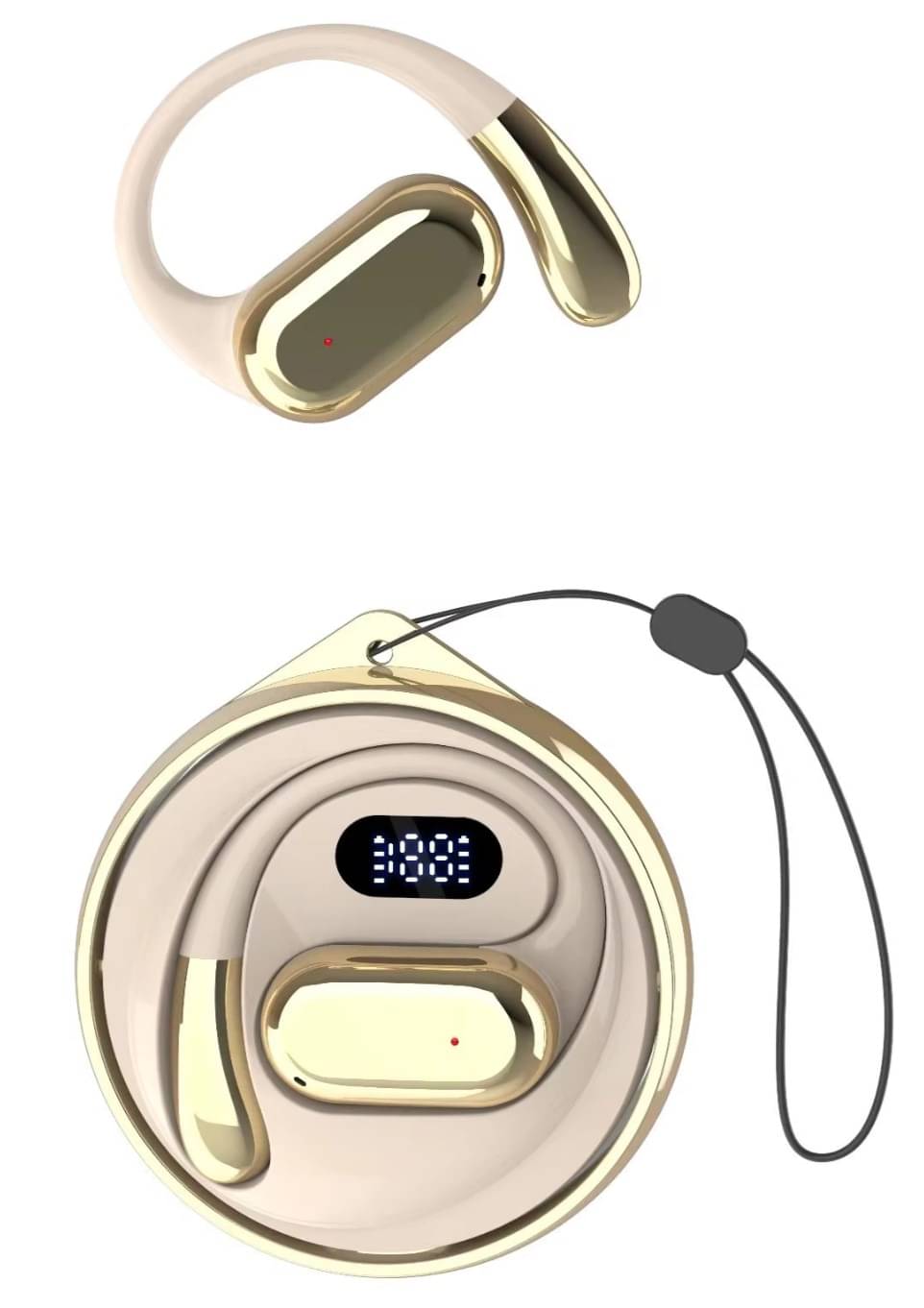     			COREGENIX D88 OWS Open Ear TWS Earbuds | 45 Hrs of Playtime | Bluetooth v5.4 with AI-ENC | Skin Friendly Ear Hook | Environmental Awareness | 45ms Low Latency Gaming | IPX5 Water & Sweat Resistant | Beige
