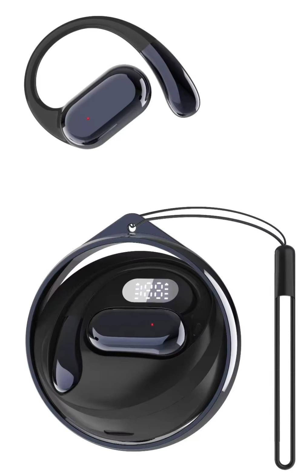     			COREGENIX D88 OWS Open Ear TWS Earbuds | 45 Hrs of Playtime | Bluetooth v5.4 with AI-ENC | Skin Friendly Ear Hook | Environmental Awareness | 45ms Low Latency Gaming | IPX5 Water & Sweat Resistant | Black