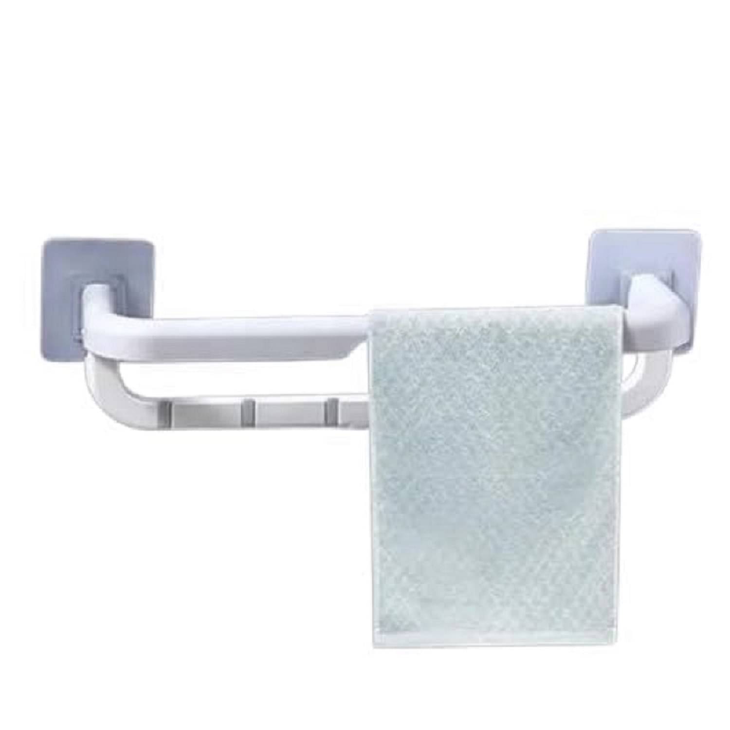 Double Folding Towel bar Shelf Magic Sticker Series Self Adhesive Towel Rack Wall Mounted Double Bar Towel Holder with Hooks Adjustable Towel Hanger Rod use for Home Bedroom Bathroom Double Folding Towel bar Shelf Magic Sticker Series Self Adhesive Towel Rack Wall Mounted Double Bar Towel Holder with Hooks Adjustable Towel Hanger Rod use for Home Bedroom Bathroom