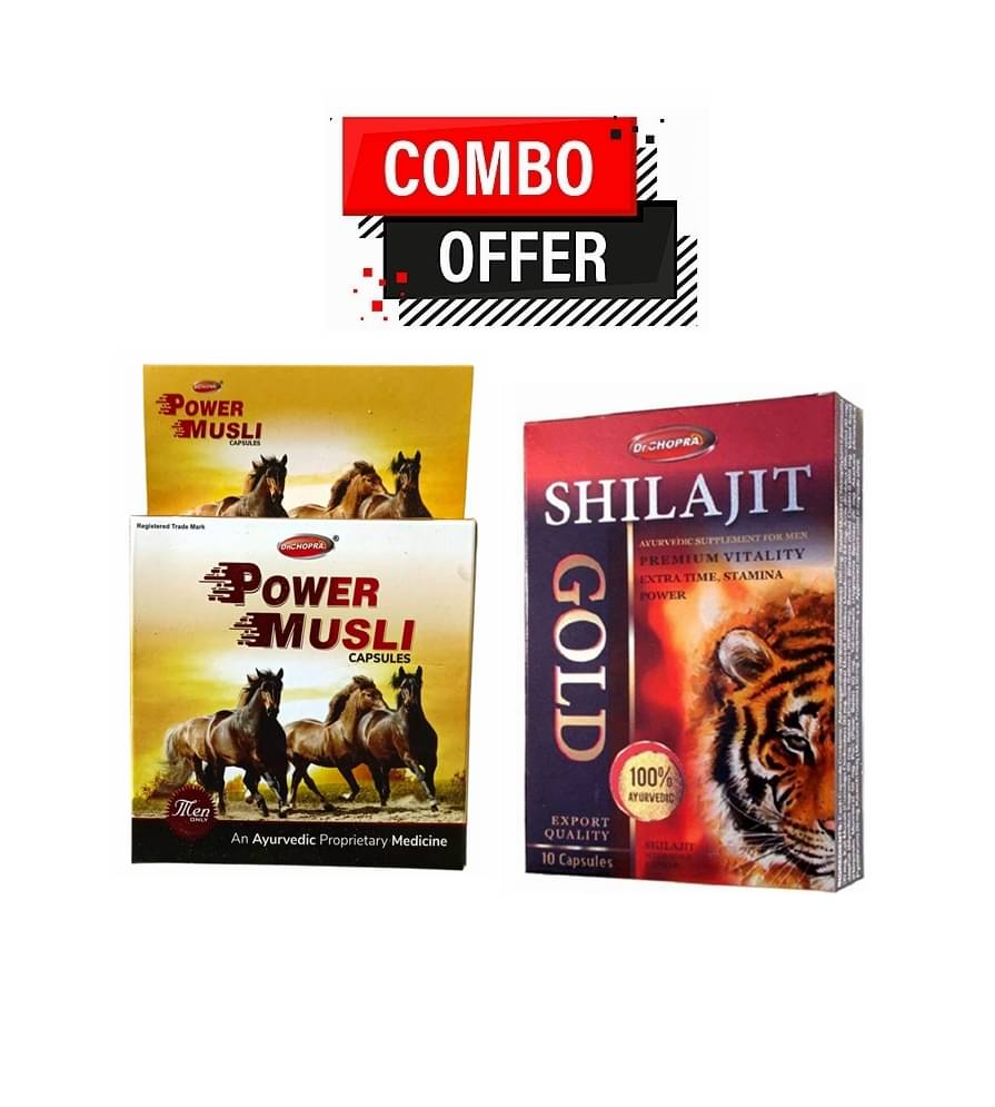 Dr. Chopra Shilajit Gold Capsule 10no.s & Xtra Power Musli Capsule 10 no.s Unflavoured Pack of 2 Dr. Chopra Shilajit Gold Capsule 10no.s & Xtra Power Musli Capsule 10 no.s Unflavoured Pack of 2