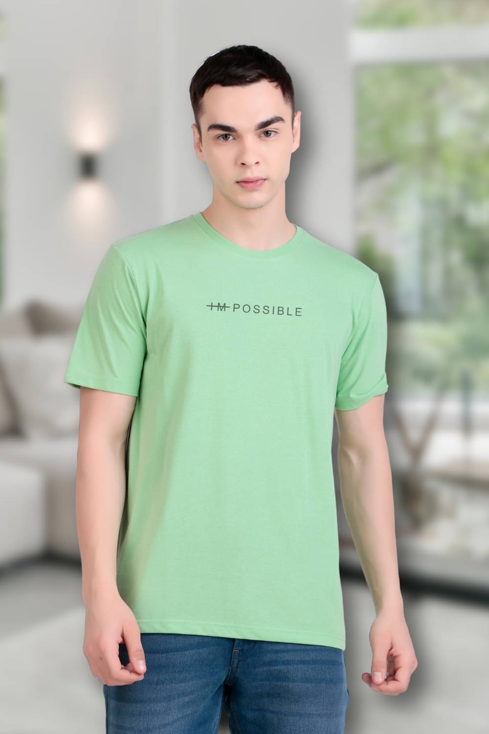 FLYIND VOGUE OUTFIT Men Polyester Regular Fit Self Design T-Shirt ( Mint Green ) FLYIND VOGUE OUTFIT Men Polyester Regular Fit Self Design T-Shirt ( Mint Green )
