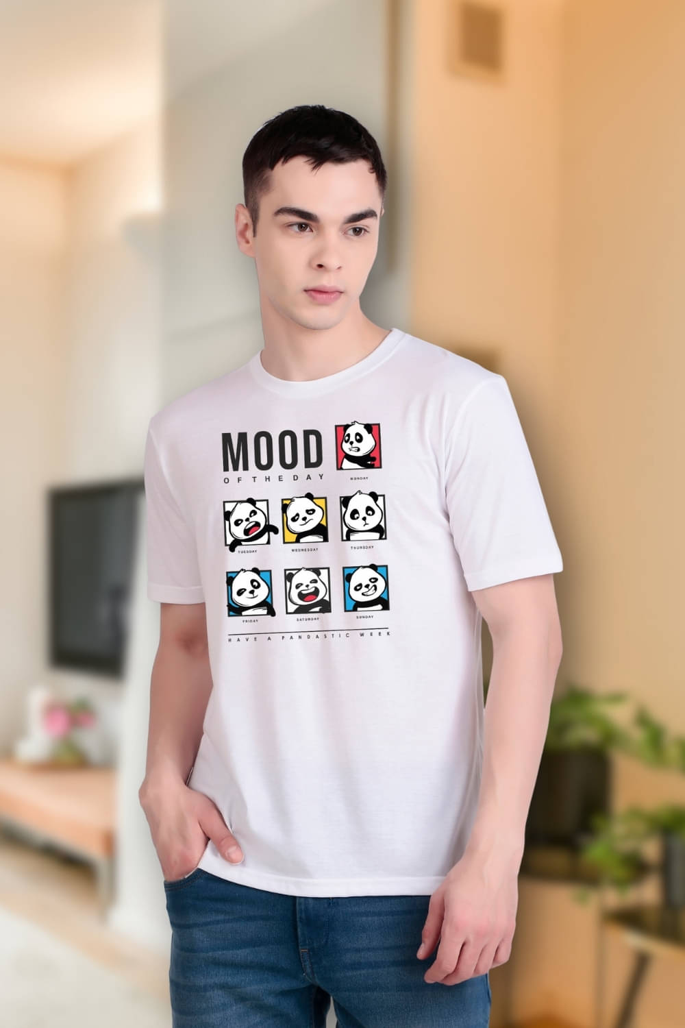 FLYIND VOGUE OUTFIT Men Polyester Regular Fit Self Design T-Shirt ( White ) FLYIND VOGUE OUTFIT Men Polyester Regular Fit Self Design T-Shirt ( White )