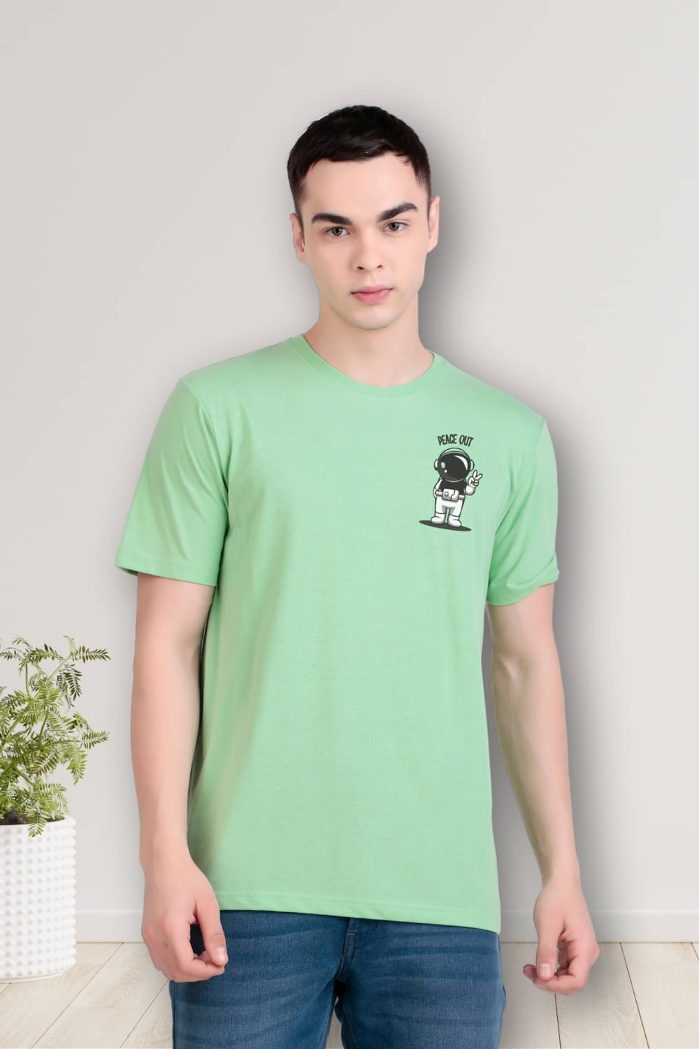 FLYIND VOGUE OUTFIT Men Polyester Regular Fit Self Design T-Shirt ( Mint Green ) FLYIND VOGUE OUTFIT Men Polyester Regular Fit Self Design T-Shirt ( Mint Green )