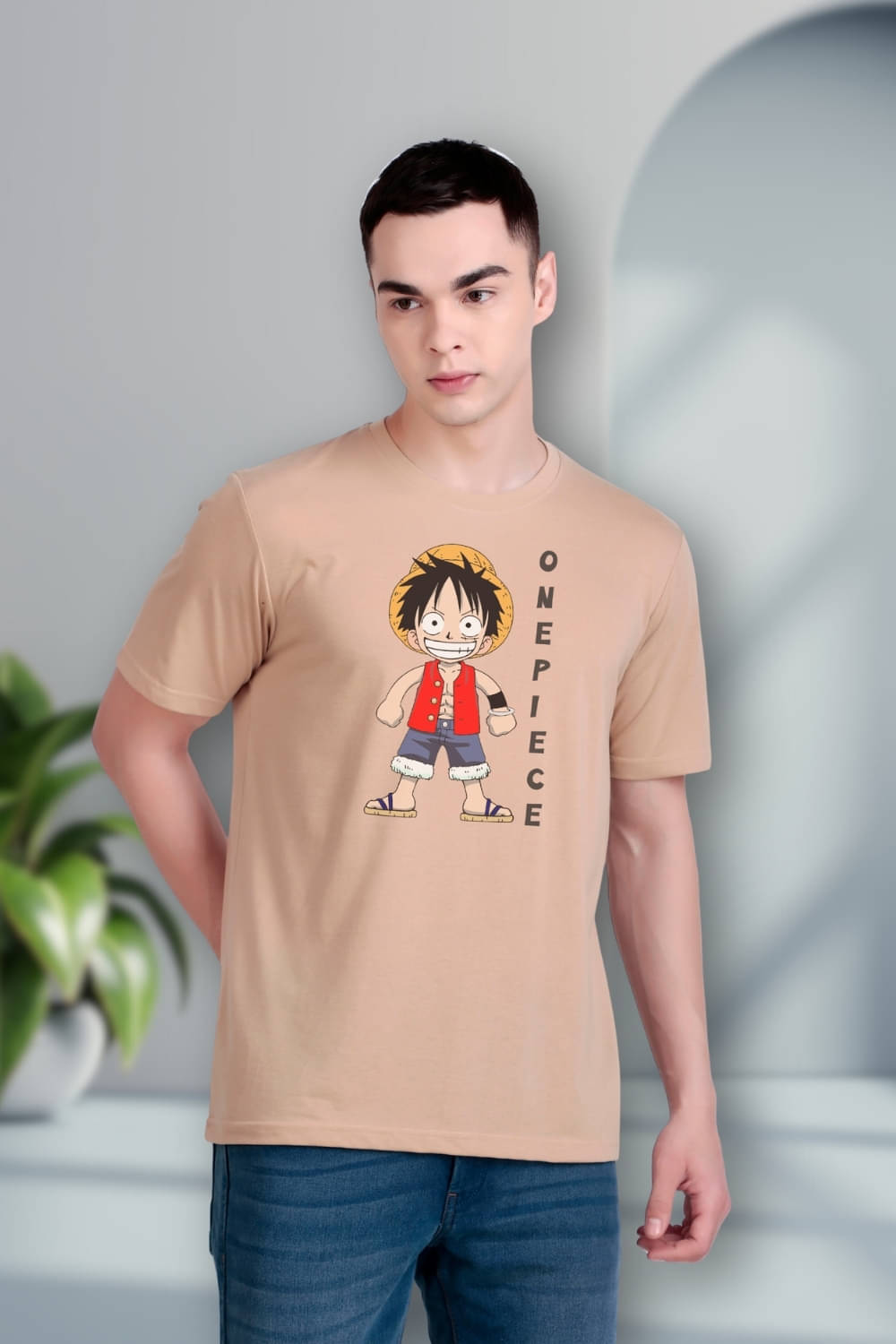 FLYIND VOGUE OUTFIT Men Polyester Regular Fit Self Design T-Shirt ( Beige ) FLYIND VOGUE OUTFIT Men Polyester Regular Fit Self Design T-Shirt ( Beige )
