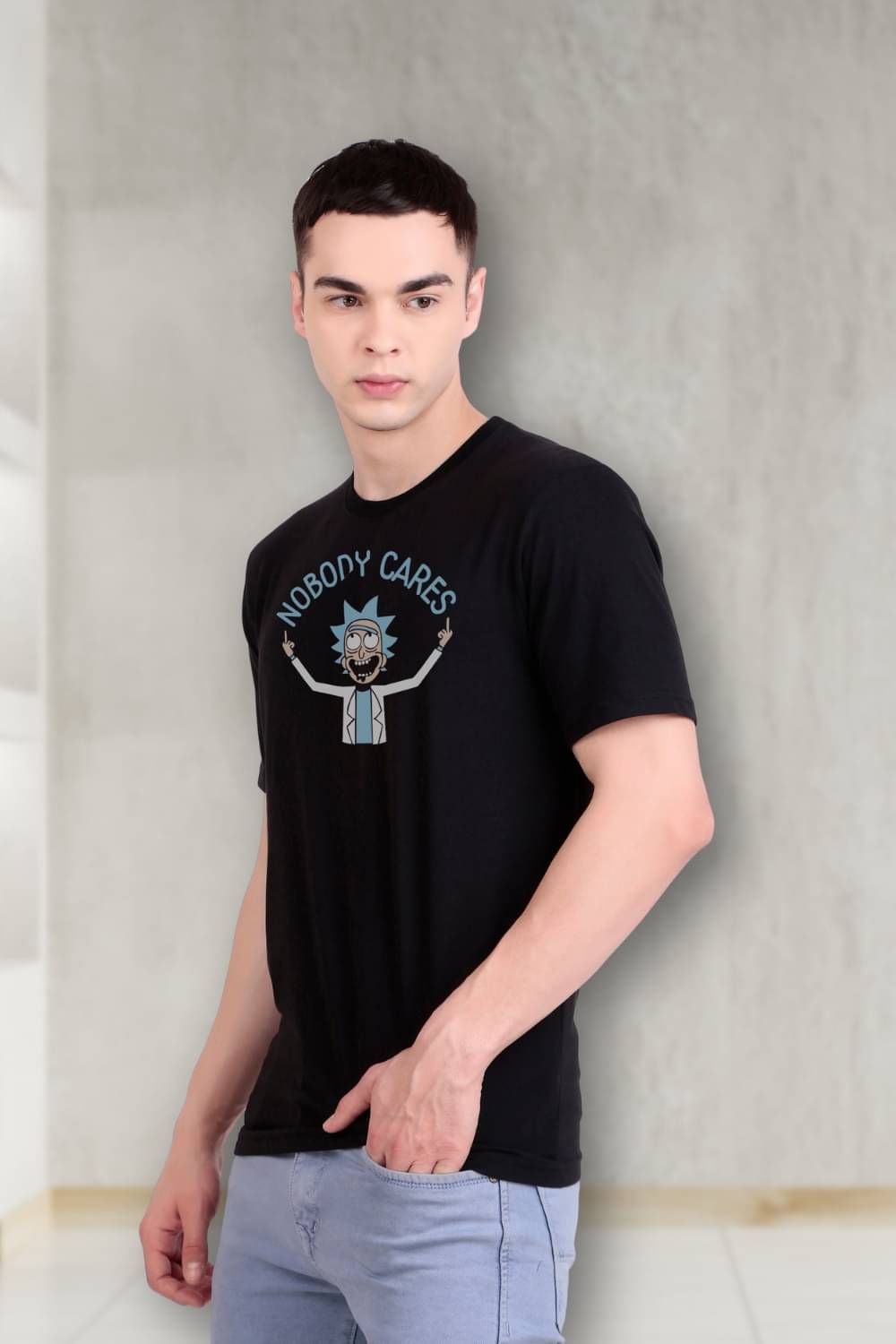 FLYIND VOGUE OUTFIT Men Polyester Regular Fit Self Design T-Shirt ( Black ) FLYIND VOGUE OUTFIT Men Polyester Regular Fit Self Design T-Shirt ( Black )