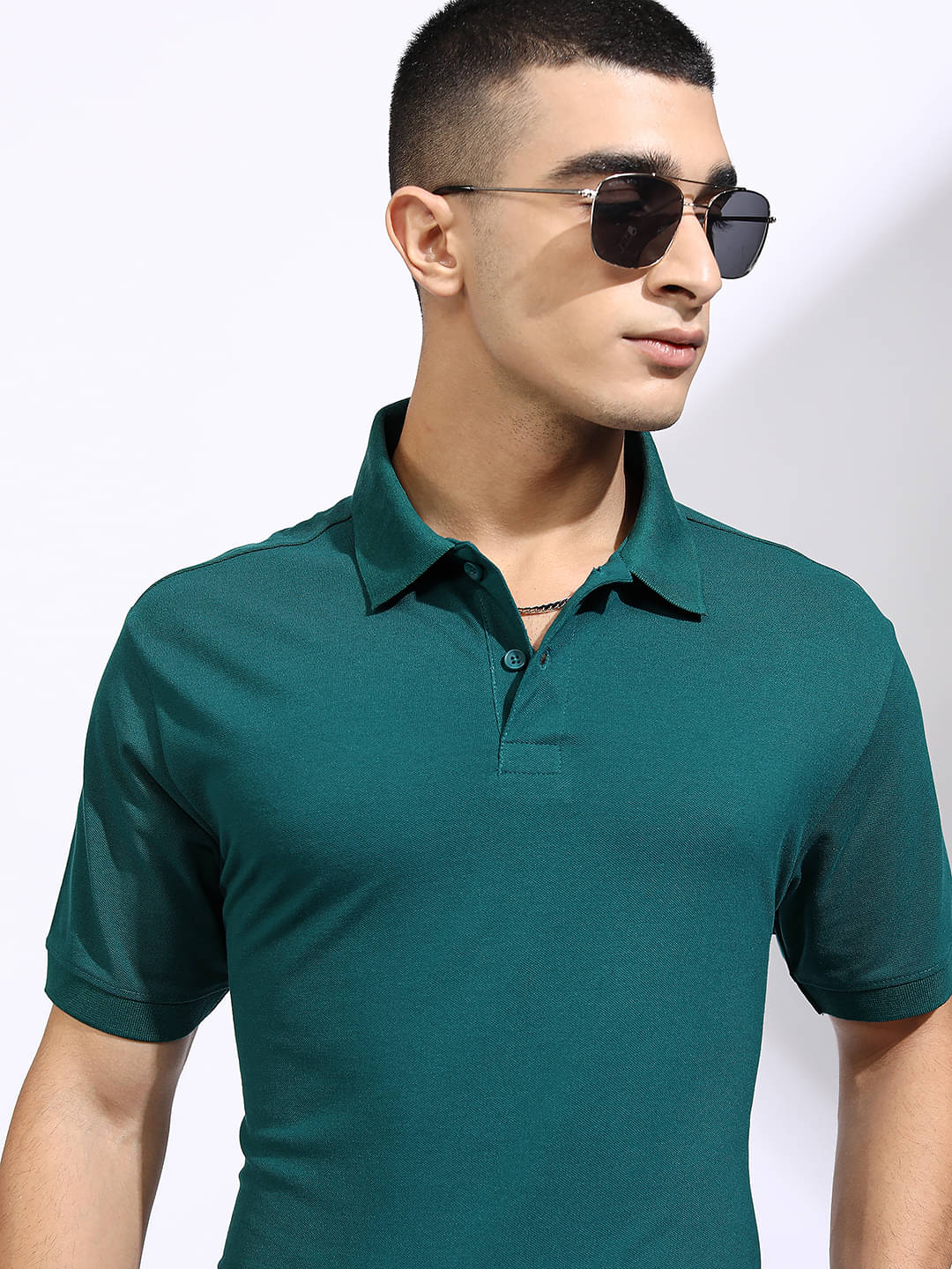     			Highlander Men Cotton Blend Regular Fit Solid Polo T Shirt ( Blue )