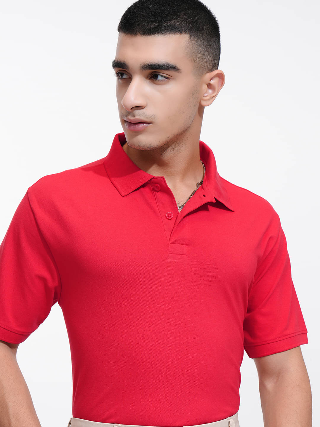 Highlander Men Cotton Blend Regular Fit Solid Polo T Shirt ( Red ) Highlander Men Cotton Blend Regular Fit Solid Polo T Shirt ( Red )