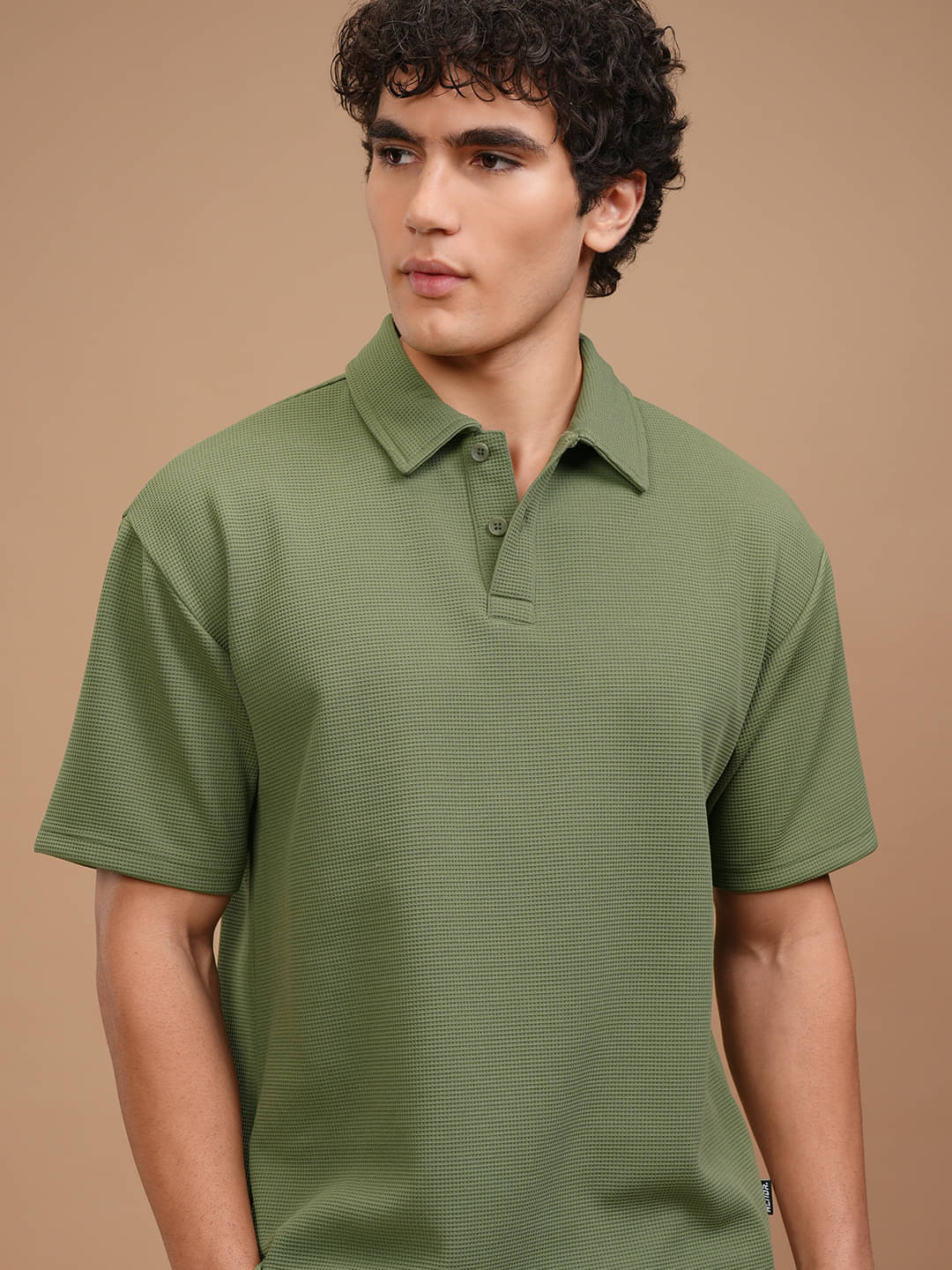 Highlander Men Polyester Relaxed Fit Solid Polo T Shirt ( Olive )     			Highlander Men Polyester Relaxed Fit Solid Polo T Shirt ( Olive )