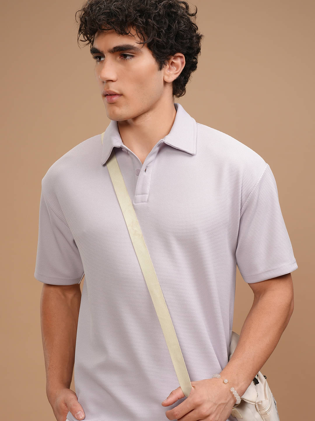     			Highlander Men Polyester Relaxed Fit Solid Polo T Shirt ( Mauve )