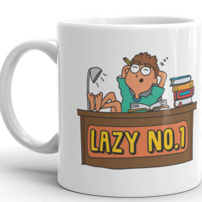     			InShreys Lazy No. 1 Graphic Ceramic Coffee Mug 330 mL ( Pack of 1 )