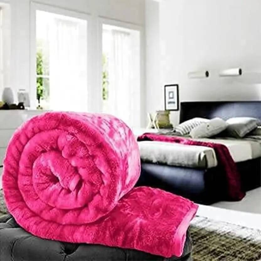     			KHUSHRIT Polyester Abstract Double Bed Blanket ( 210 cm x 230 cm ) - Pink ( Pack of 1 )
