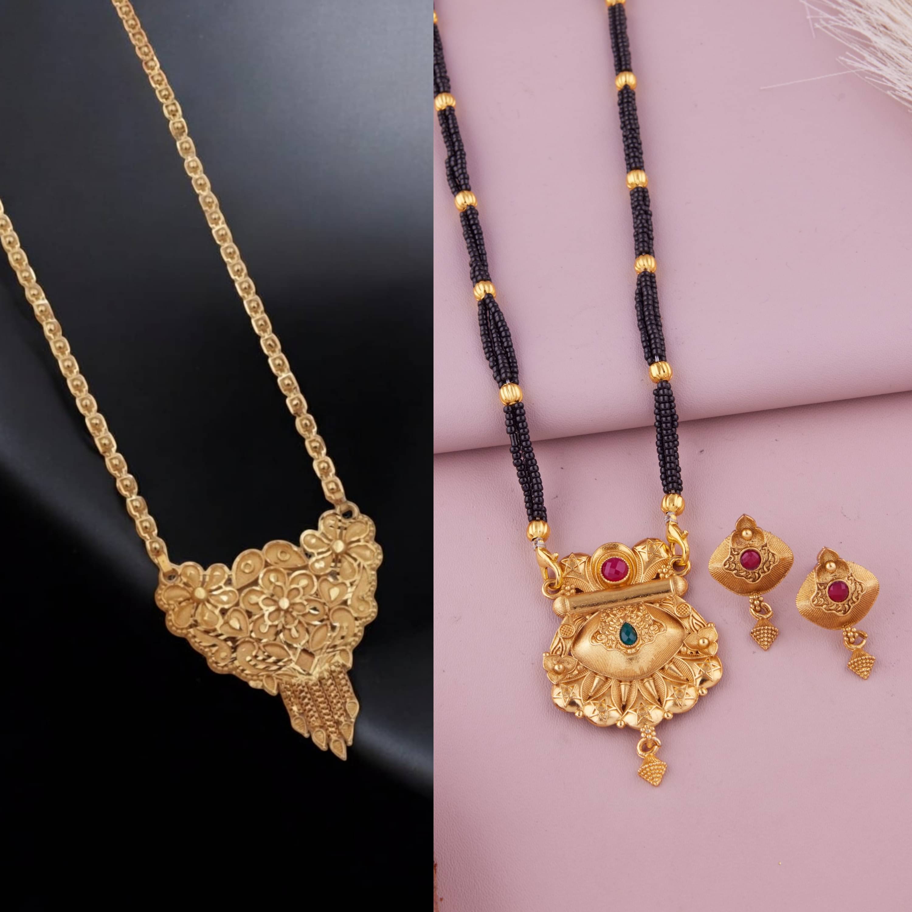 KIEICE Golden Mangalsutra Set ( Pack of 2 ) KIEICE Golden Mangalsutra Set ( Pack of 2 )