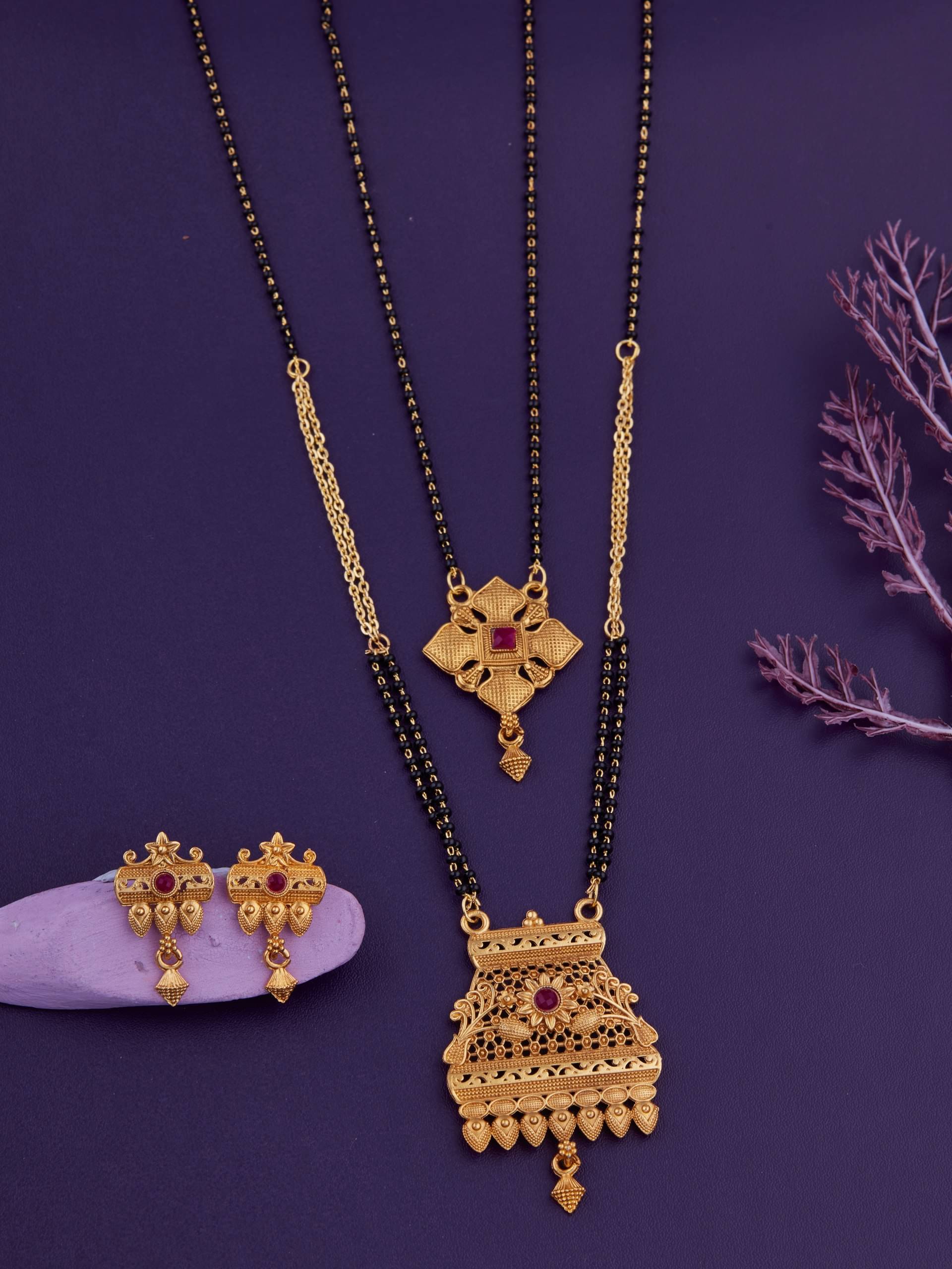 KIEICE Golden Mangalsutra Set ( Pack of 2 )     			KIEICE Golden Mangalsutra Set ( Pack of 2 )