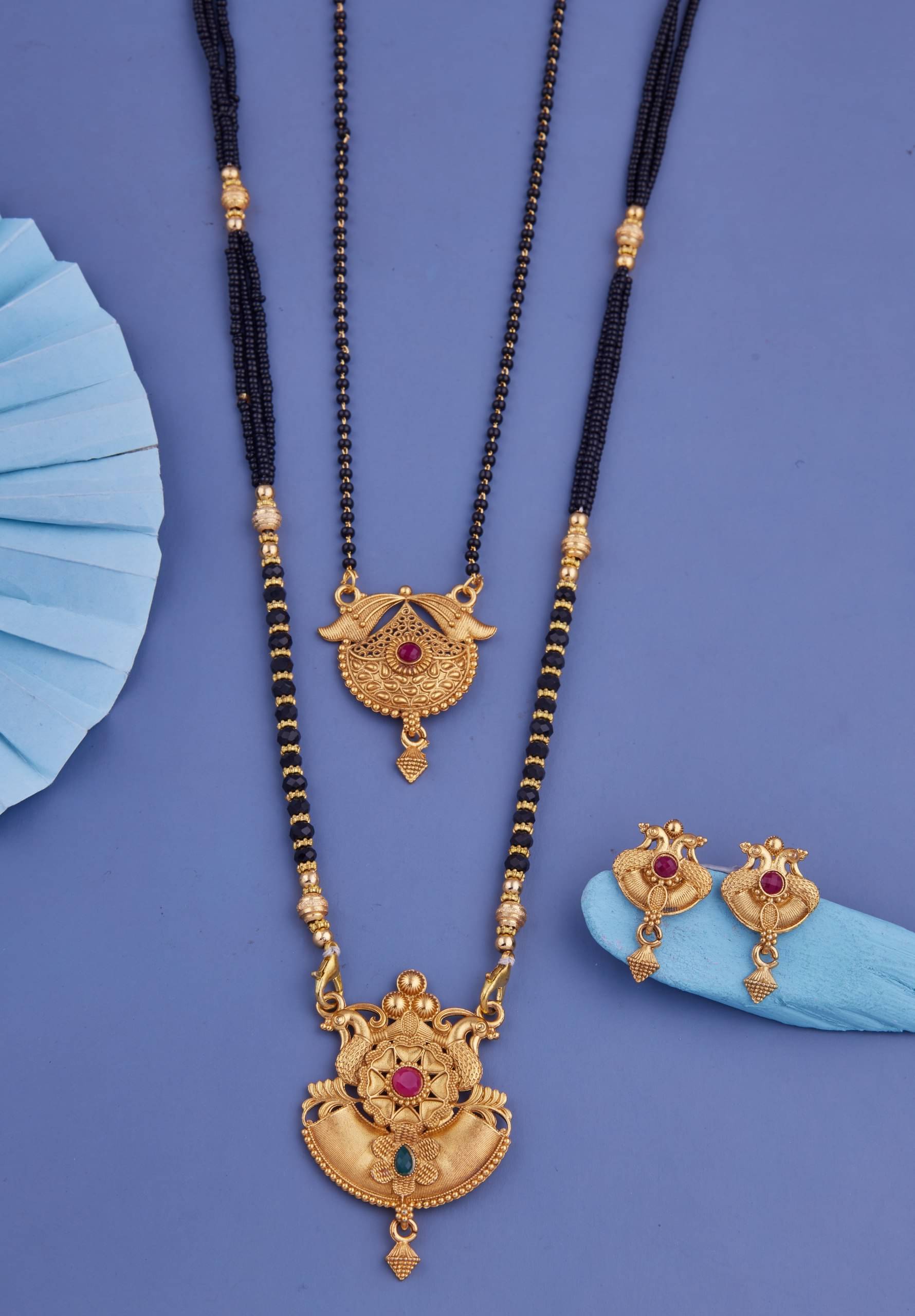 KIEICE Golden Mangalsutra Set ( Pack of 2 )     			KIEICE Golden Mangalsutra Set ( Pack of 2 )