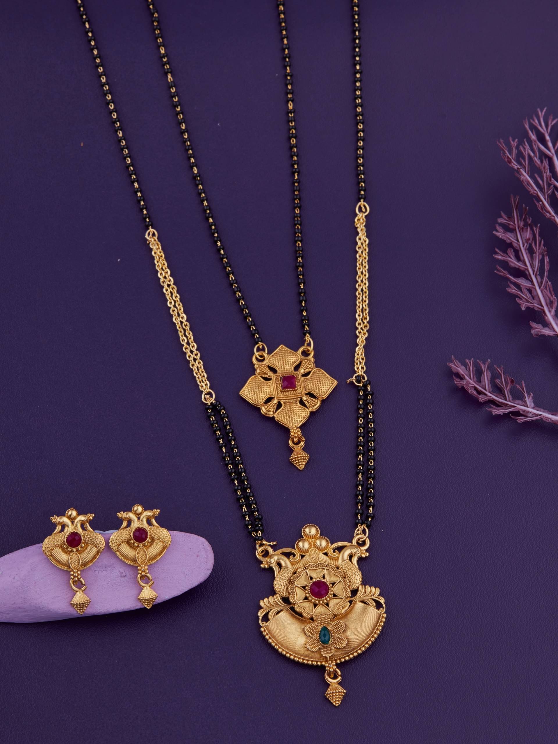 KIEICE Golden Mangalsutra Set ( Pack of 2 )     			KIEICE Golden Mangalsutra Set ( Pack of 2 )